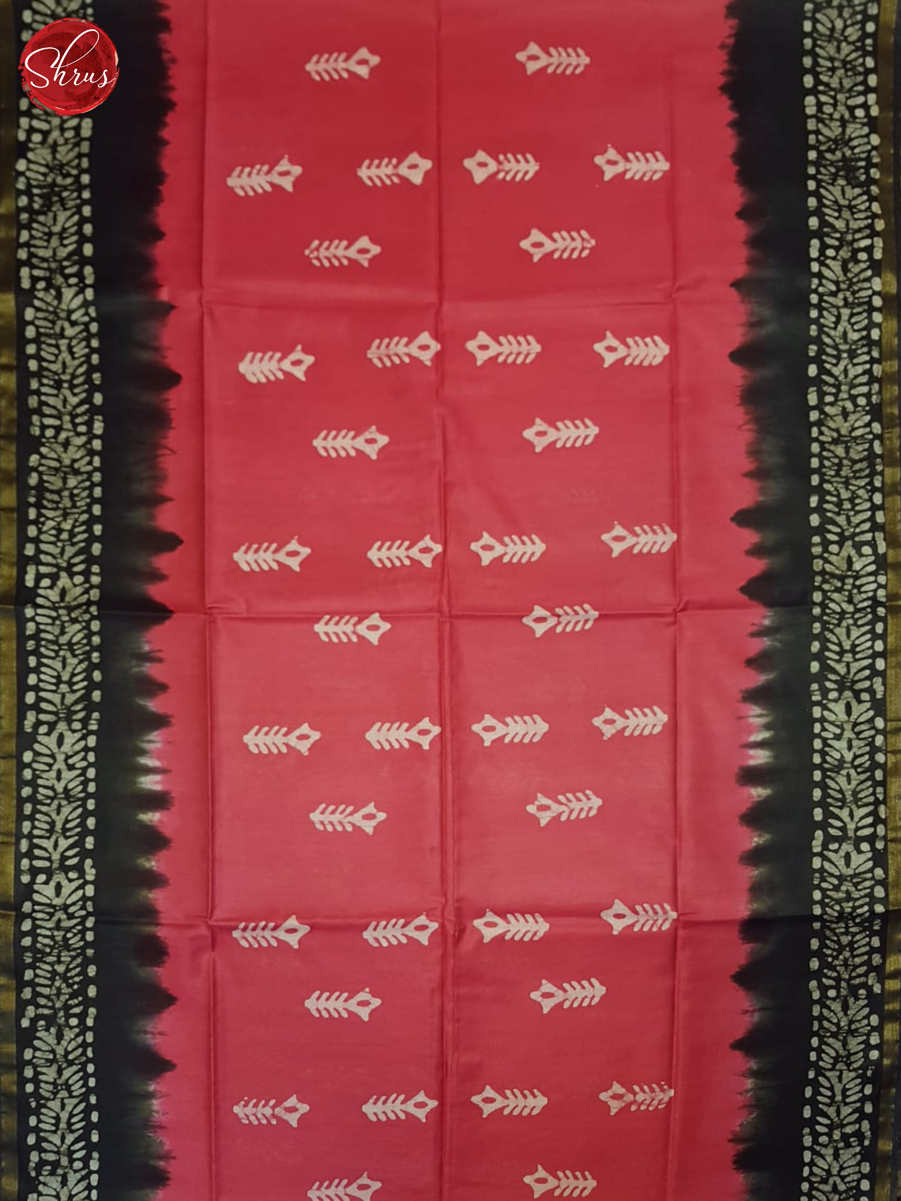 Reddish Pink And Black - Bhatik Saree - Shop on ShrusEternity.com