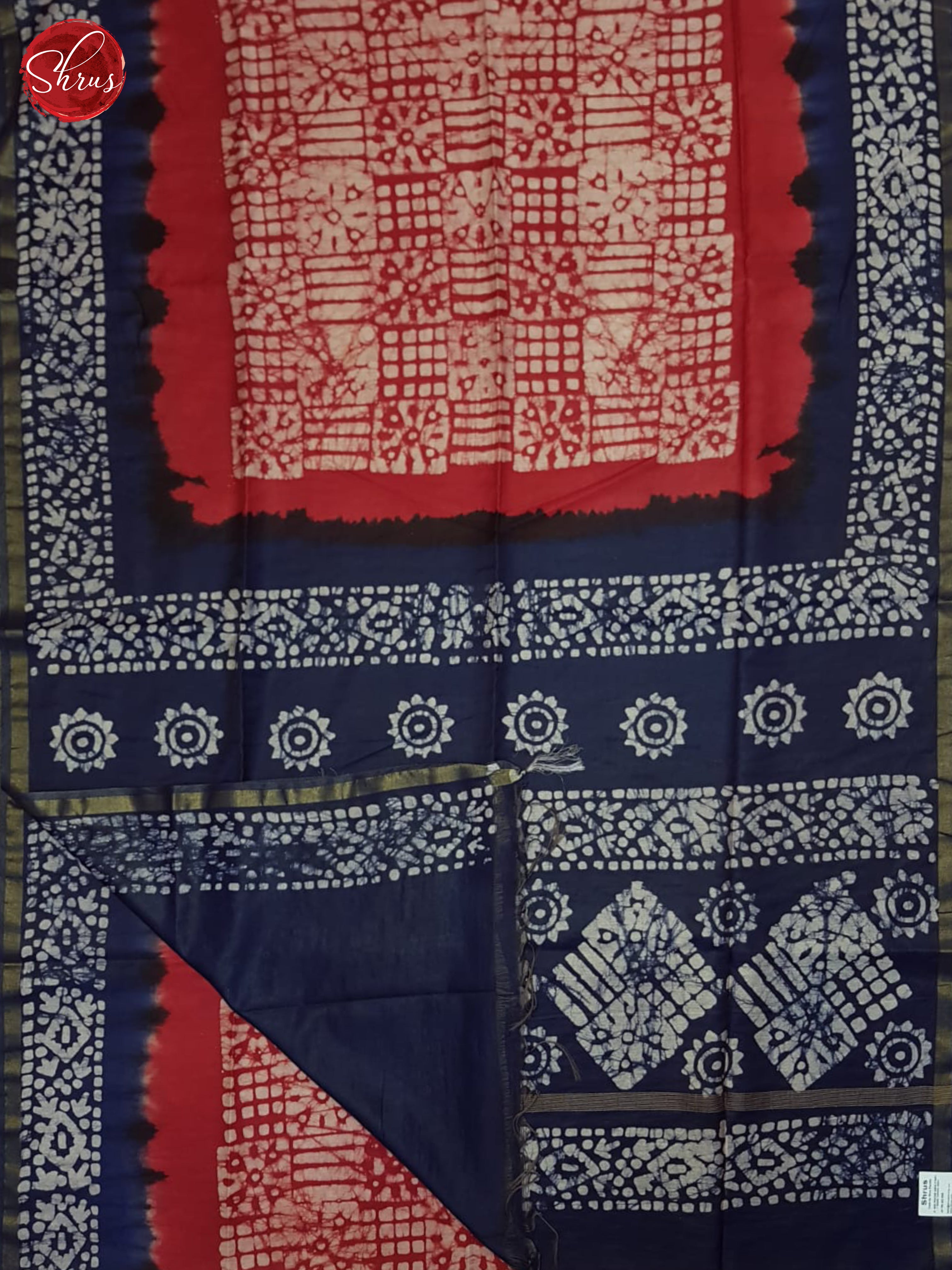 REd & Blue -Bhatik Saree - Shop on ShrusEternity.com