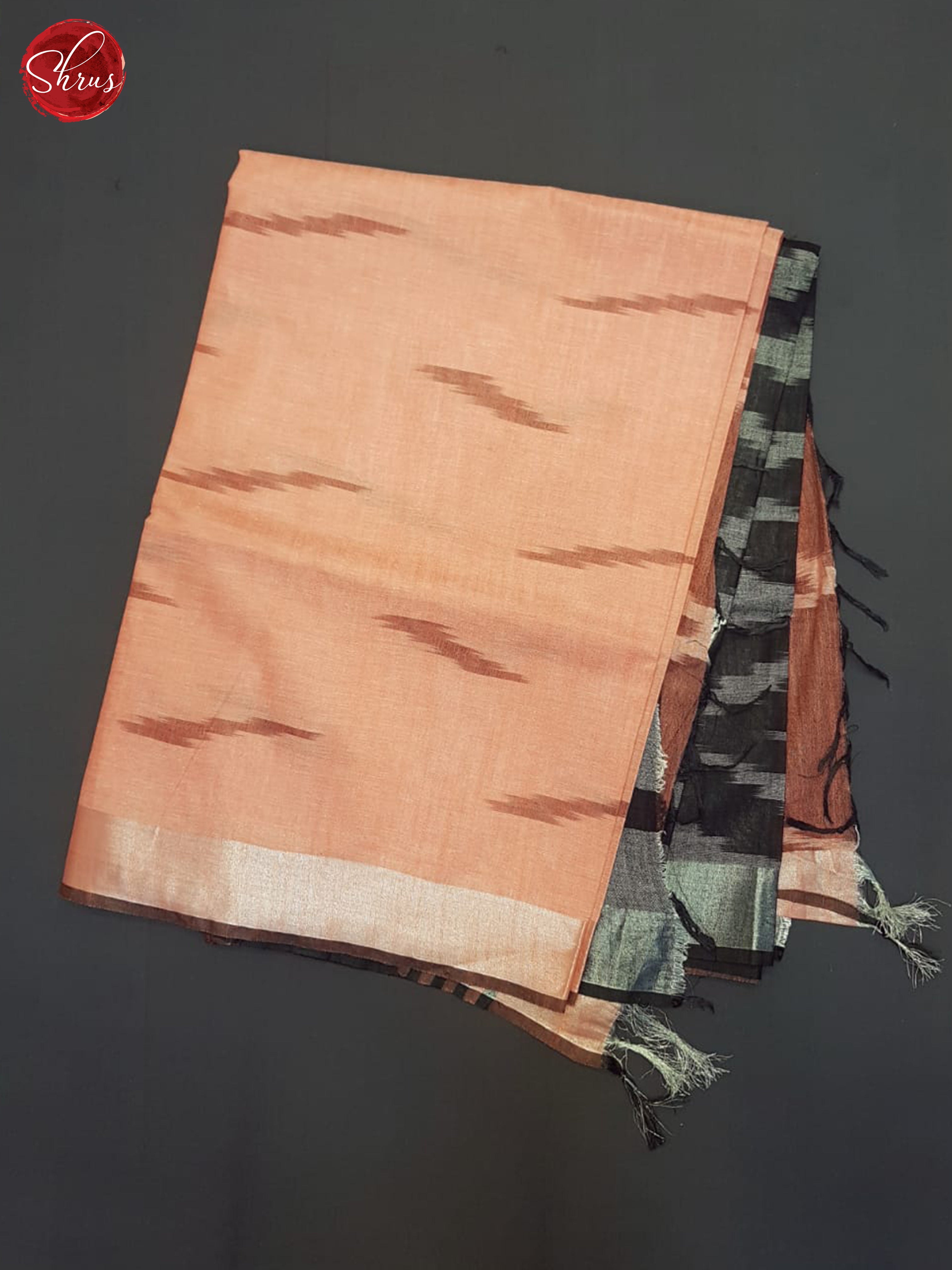 Peach & Grey - Semi Ikkat Saree - Shop on ShrusEternity.com