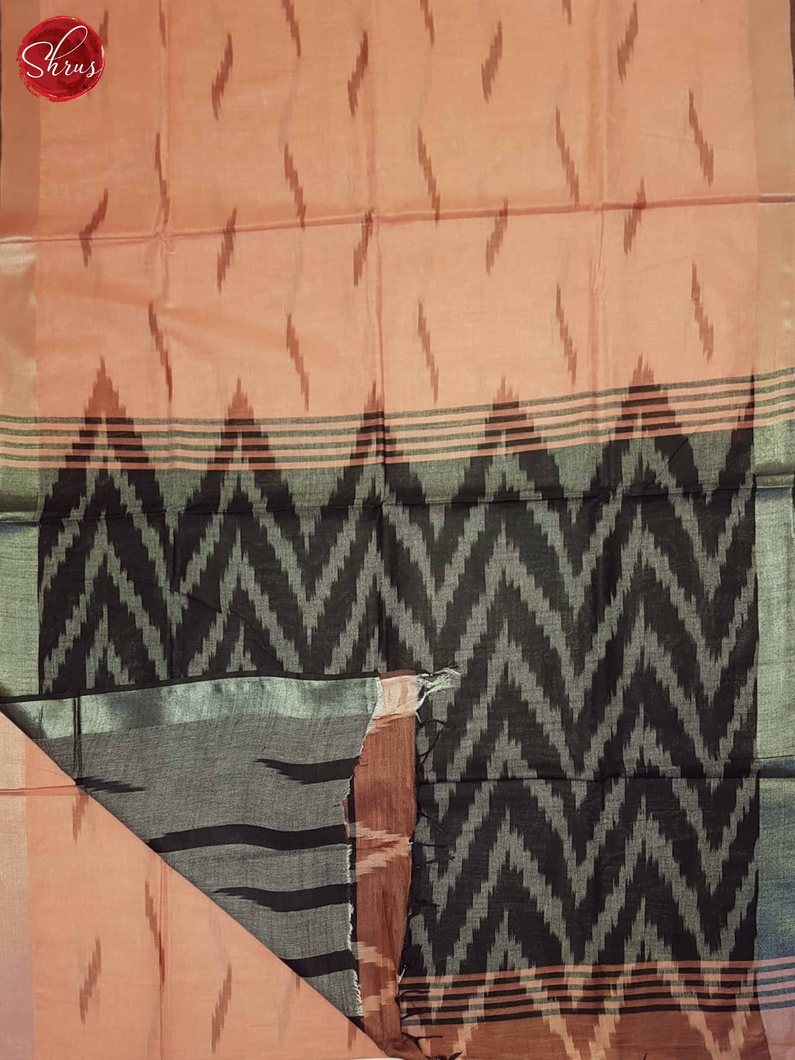 Peach & Grey - Semi Ikkat Saree - Shop on ShrusEternity.com