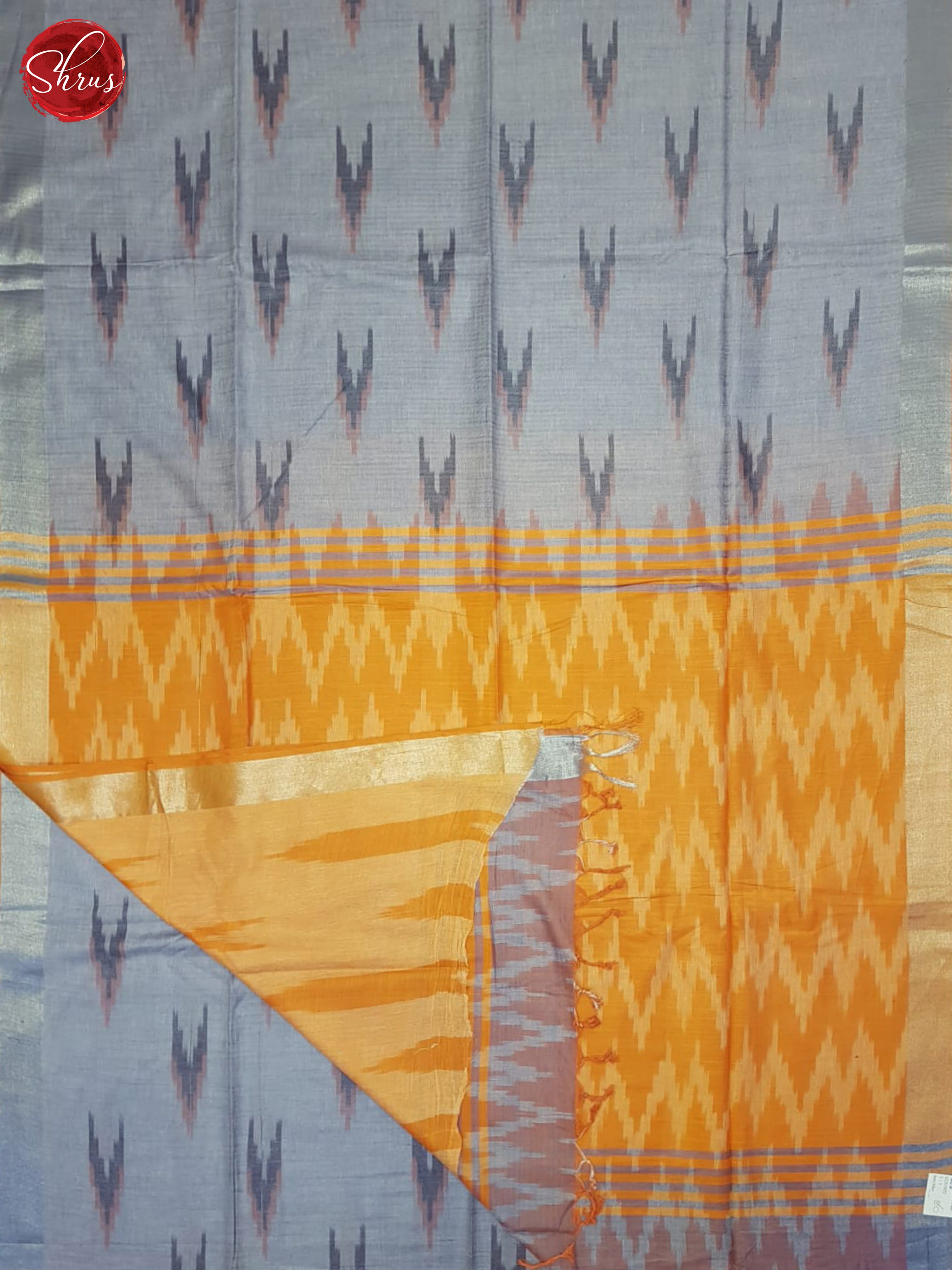 Dusty Lavender & Orange - Semi Ikkat Saree - Shop on ShrusEternity.com