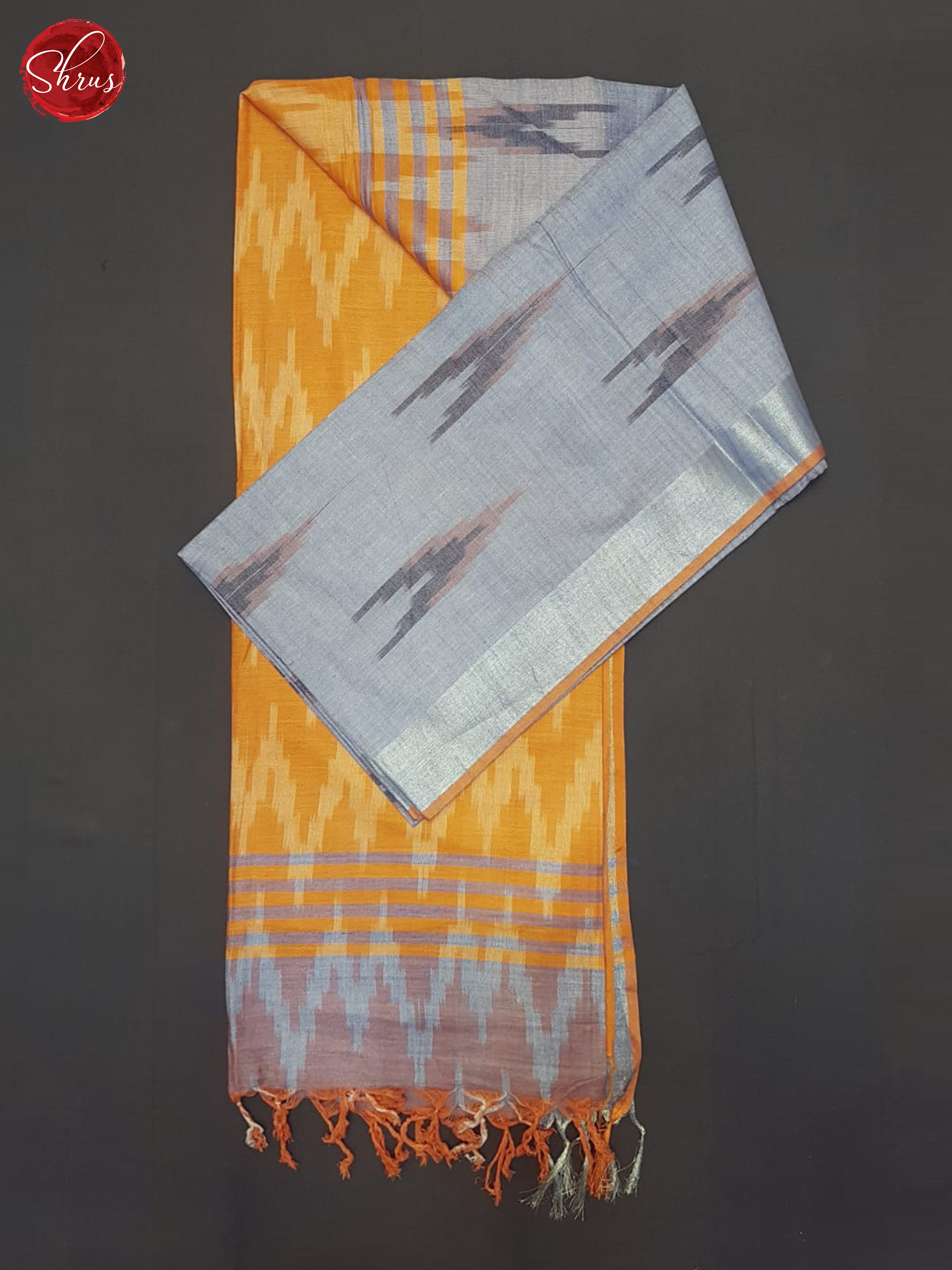 Dusty Lavender & Orange - Semi Ikkat Saree - Shop on ShrusEternity.com