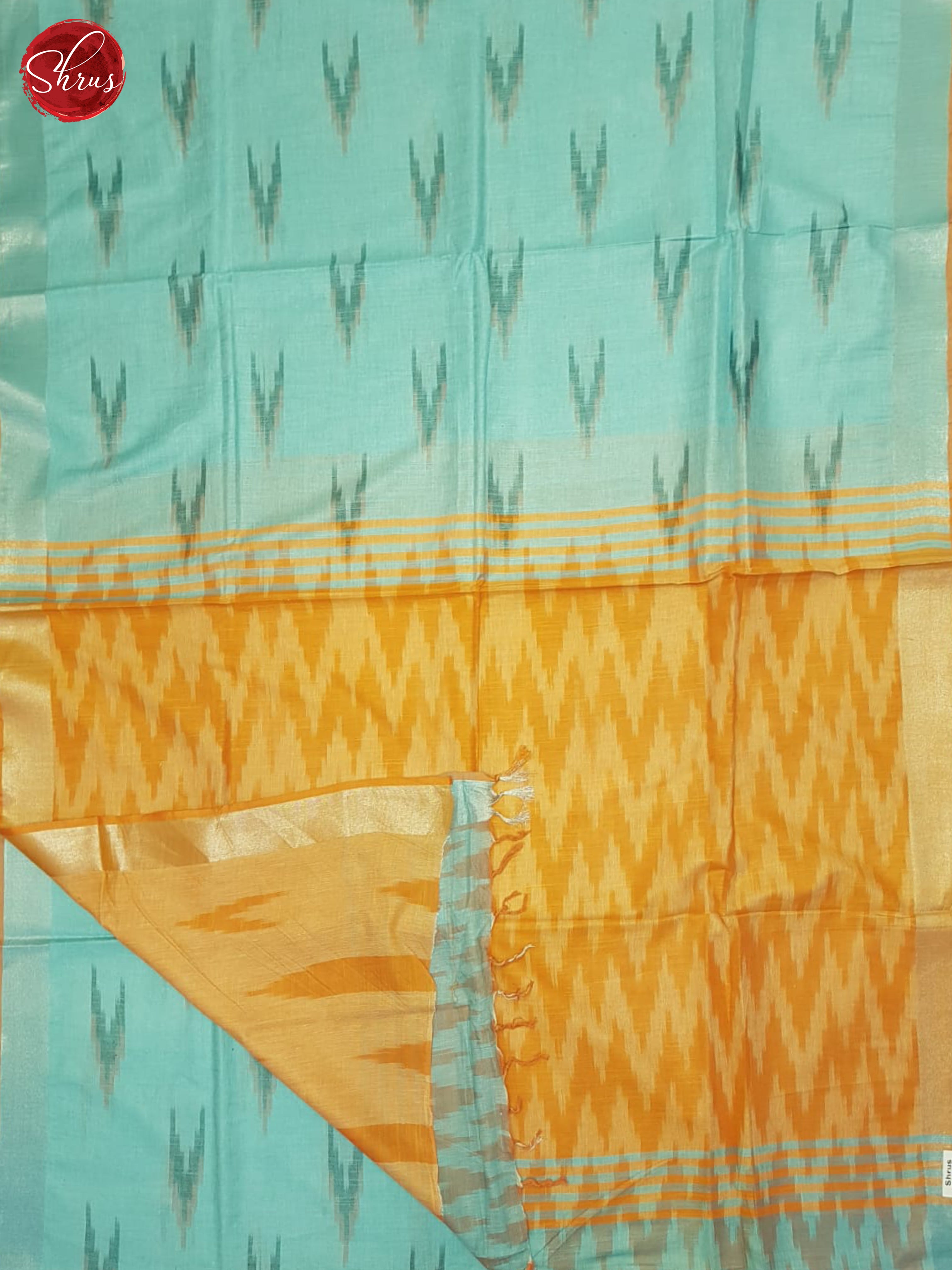 Blue & Orange- Semi Ikkat Saree - Shop on ShrusEternity.com