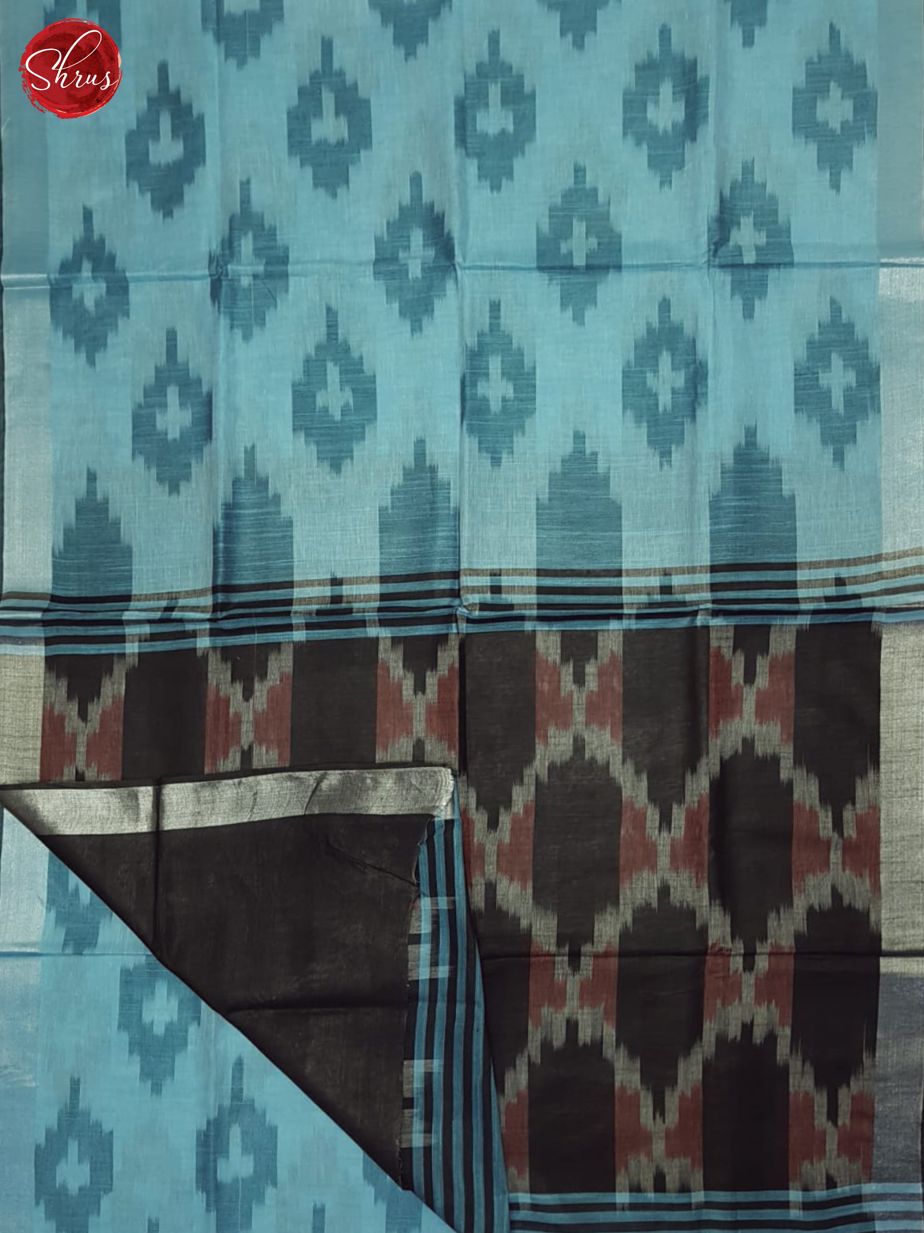 Blue & Black - Semi Ikkat Saree - Shop on ShrusEternity.com