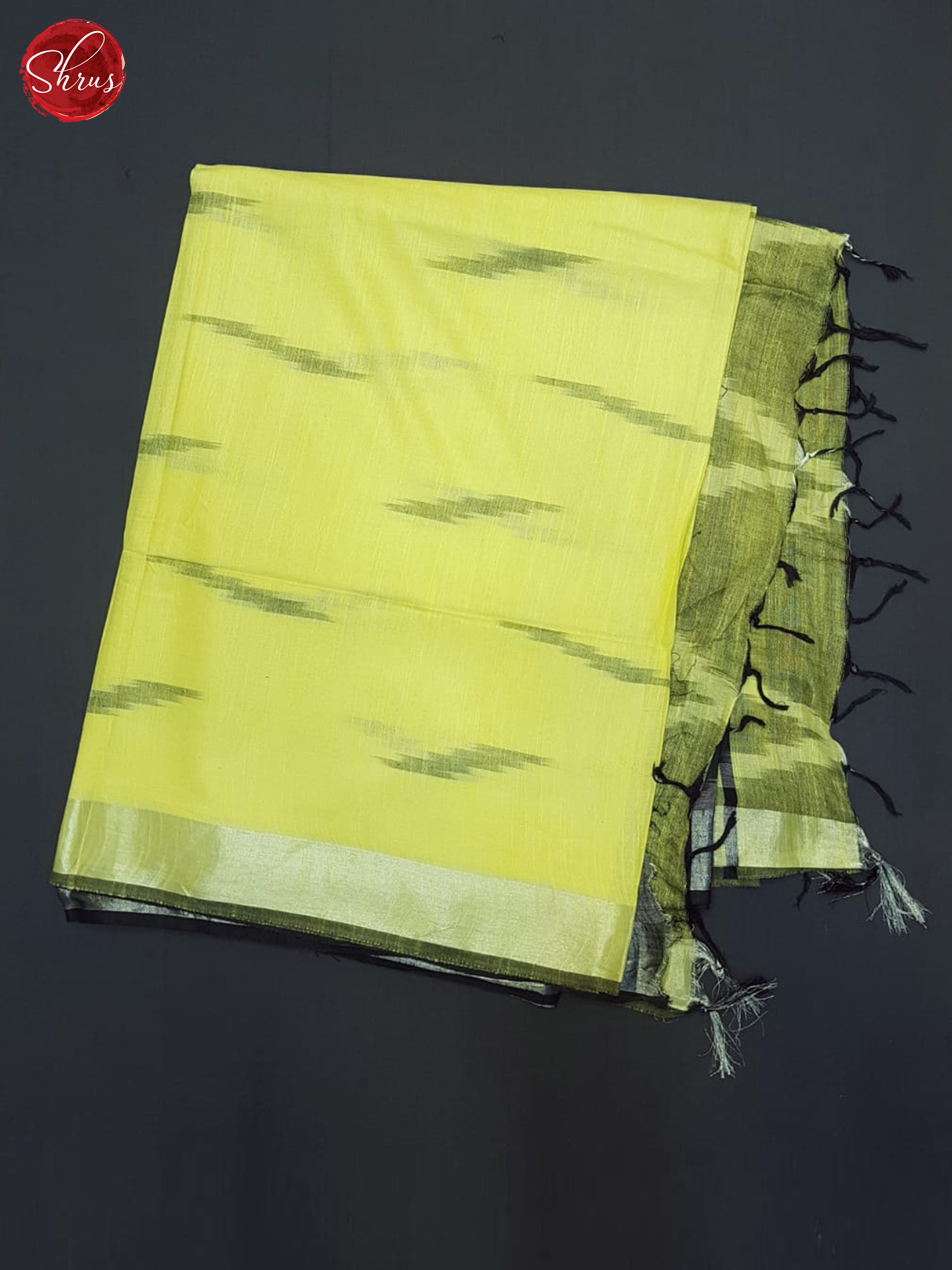 Yellow & Grey - Semi Ikkat Saree - Shop on ShrusEternity.com