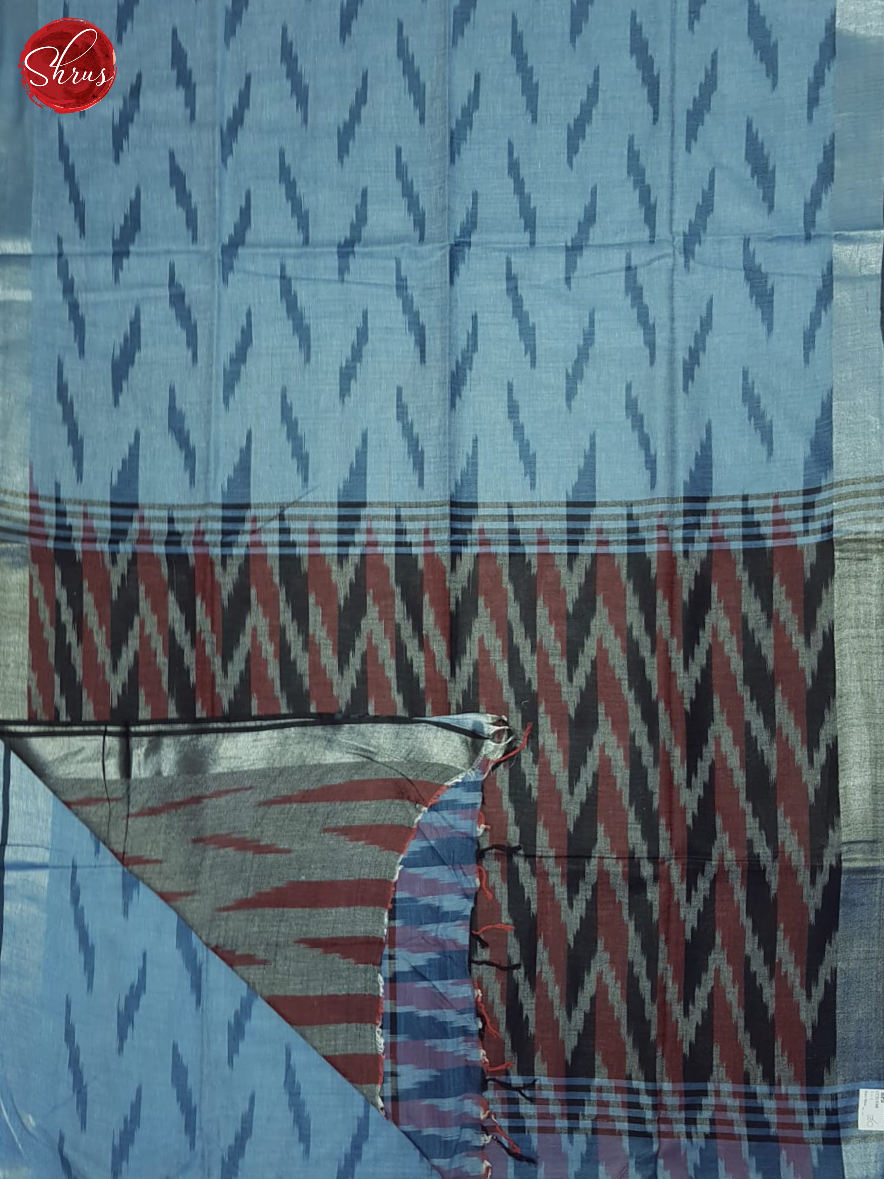 Blue & Grey - Semi Ikkat Saree - Shop on ShrusEternity.com