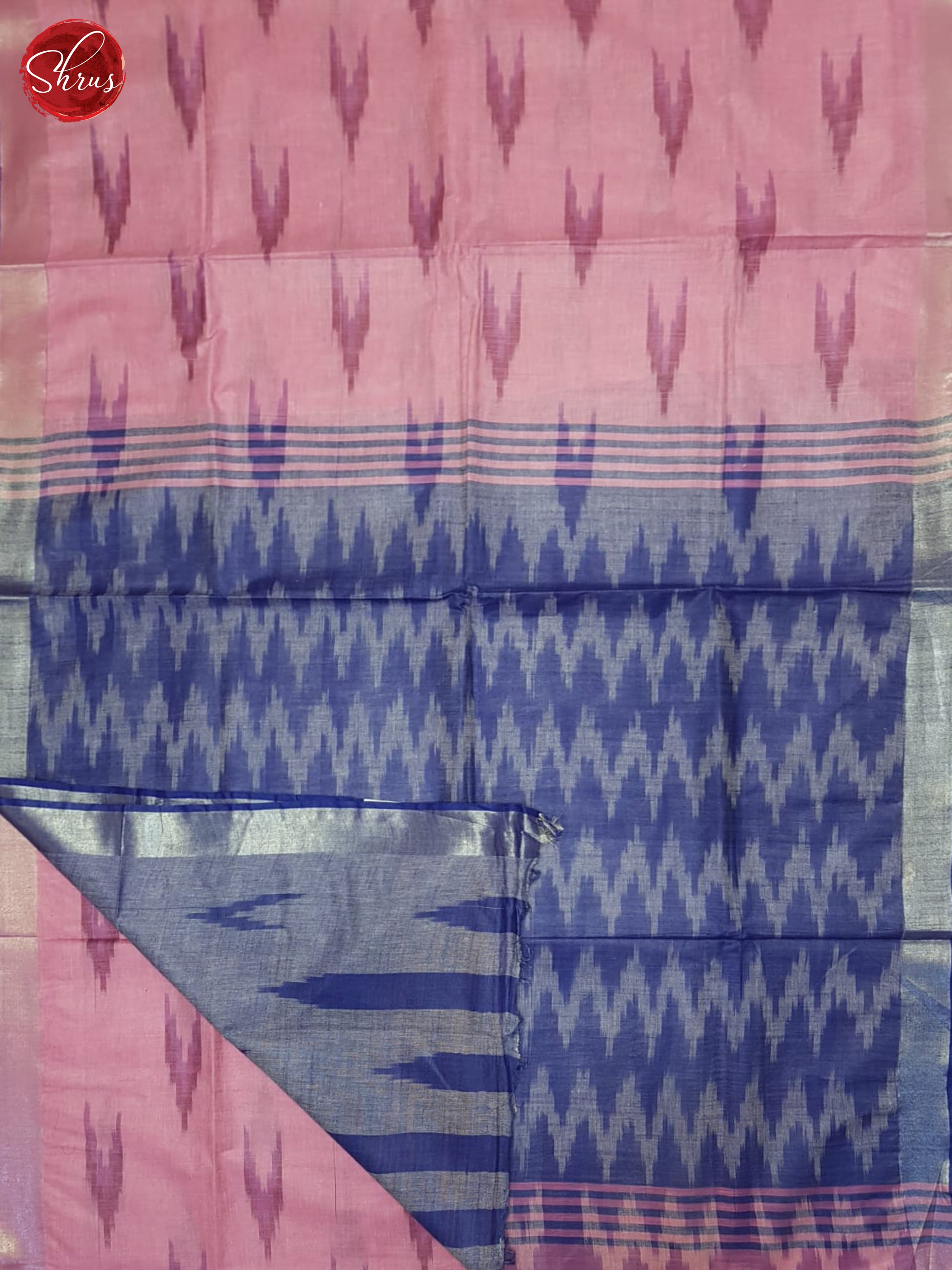 Pink & Grey - Semi Ikkat Saree - Shop on ShrusEternity.com