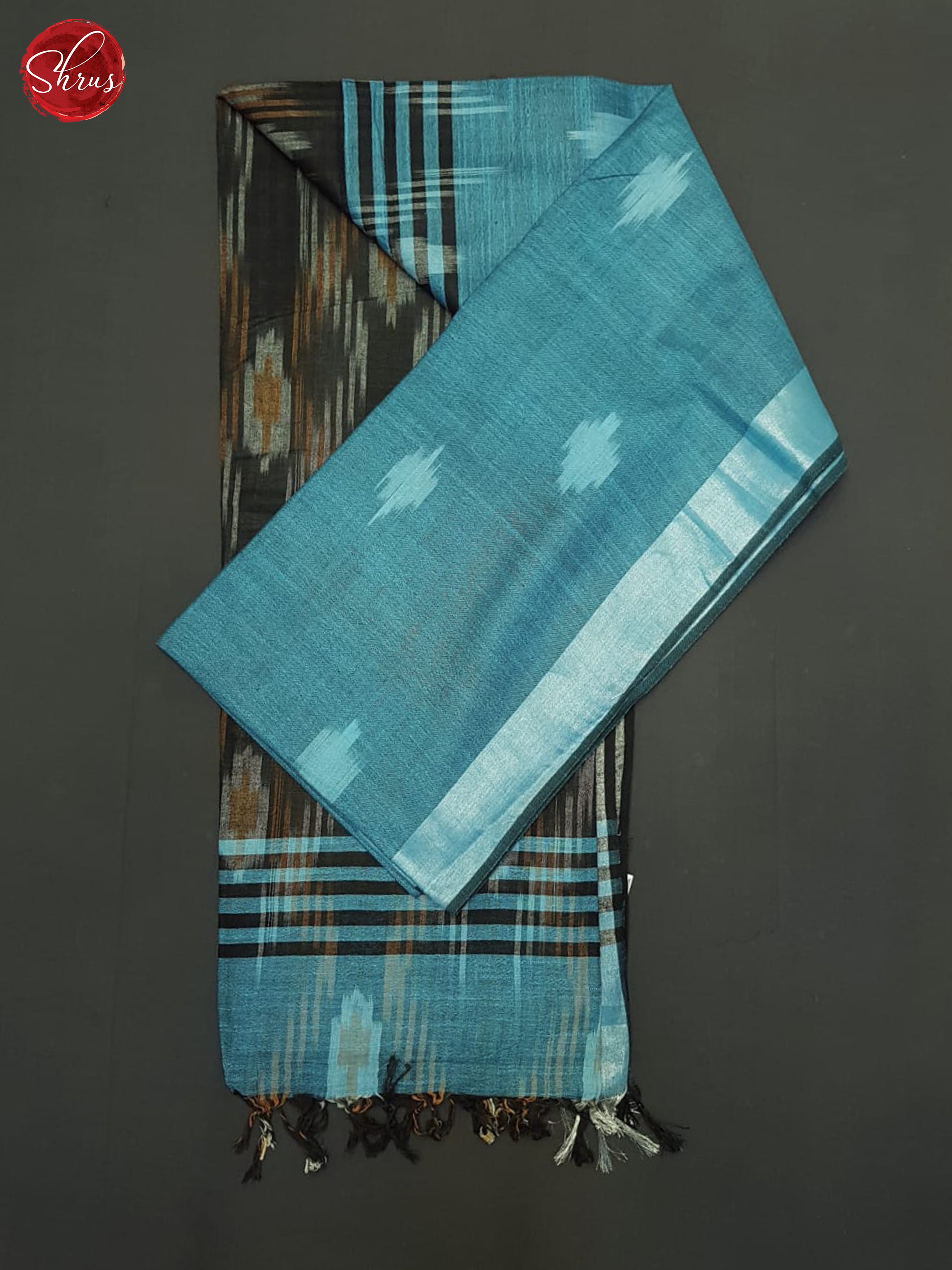 Blue & Black - Semi Ikkat Saree - Shop on ShrusEternity.com
