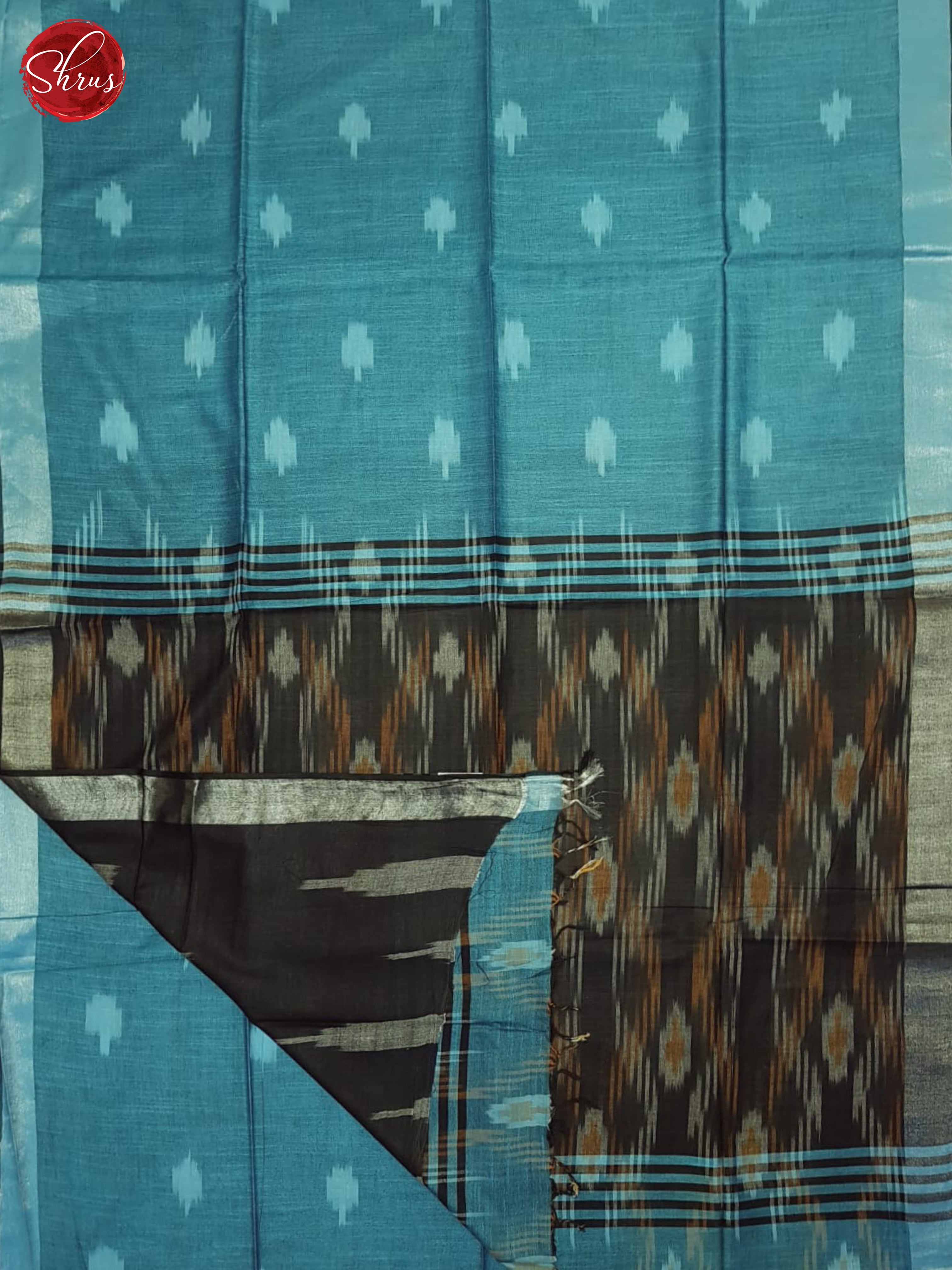 Blue & Black - Semi Ikkat Saree - Shop on ShrusEternity.com