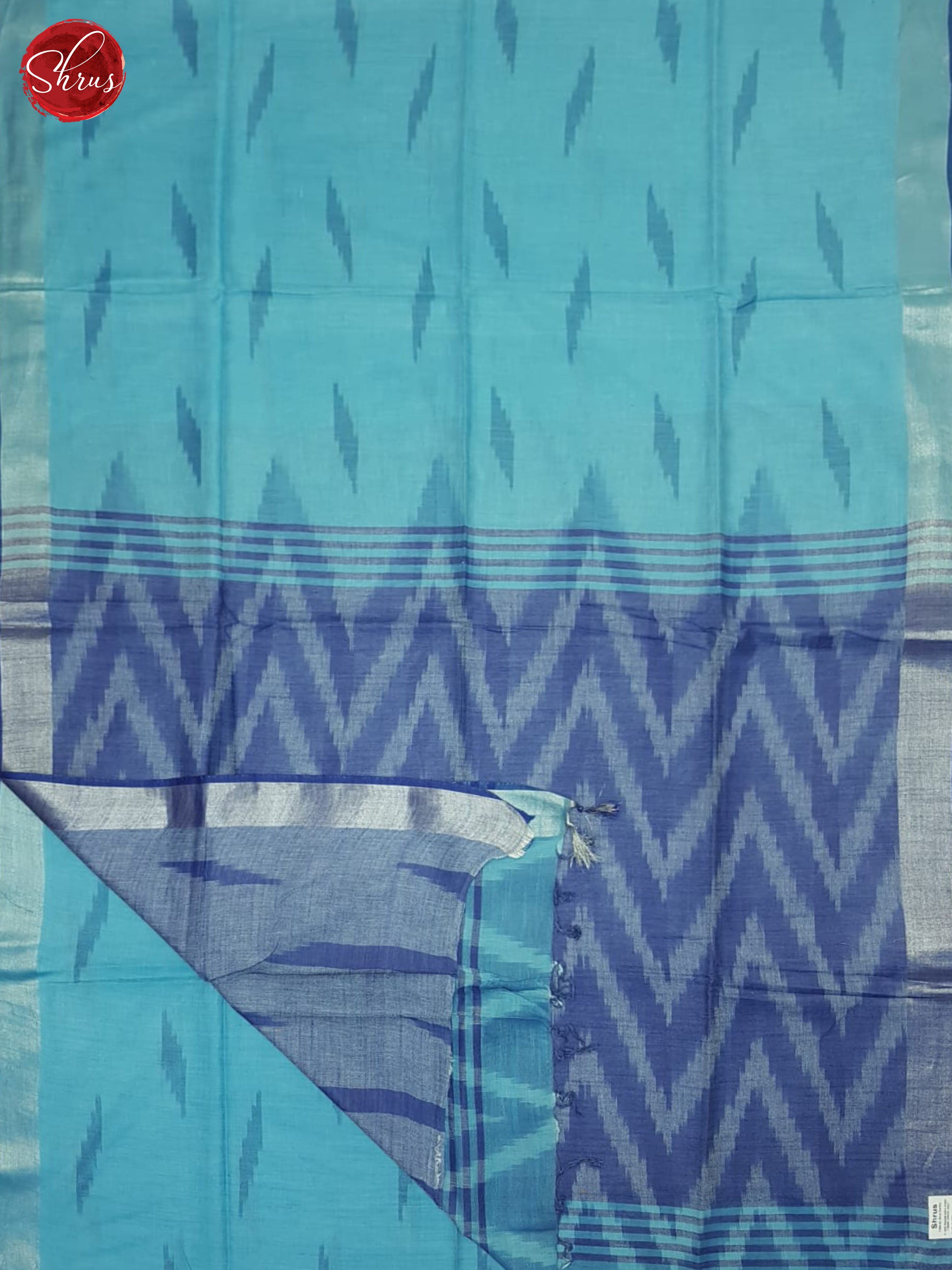 Blue & Grey - Semi Ikkat Saree - Shop on ShrusEternity.com