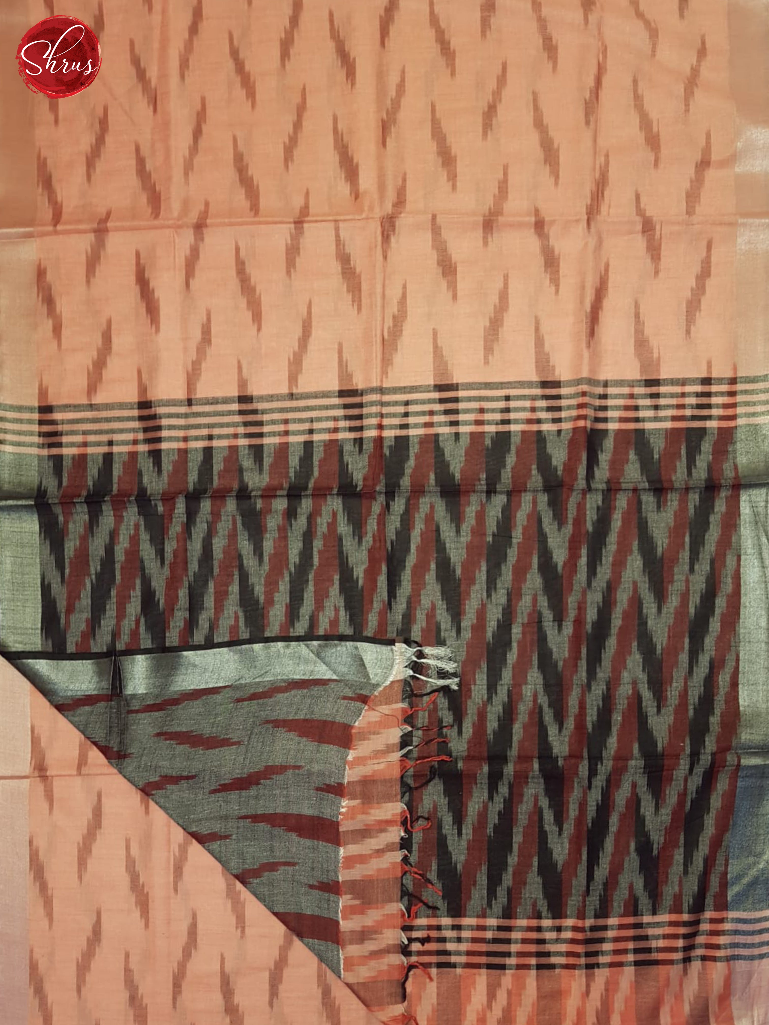Peach & Grey- Semi Ikkat Saree - Shop on ShrusEternity.com