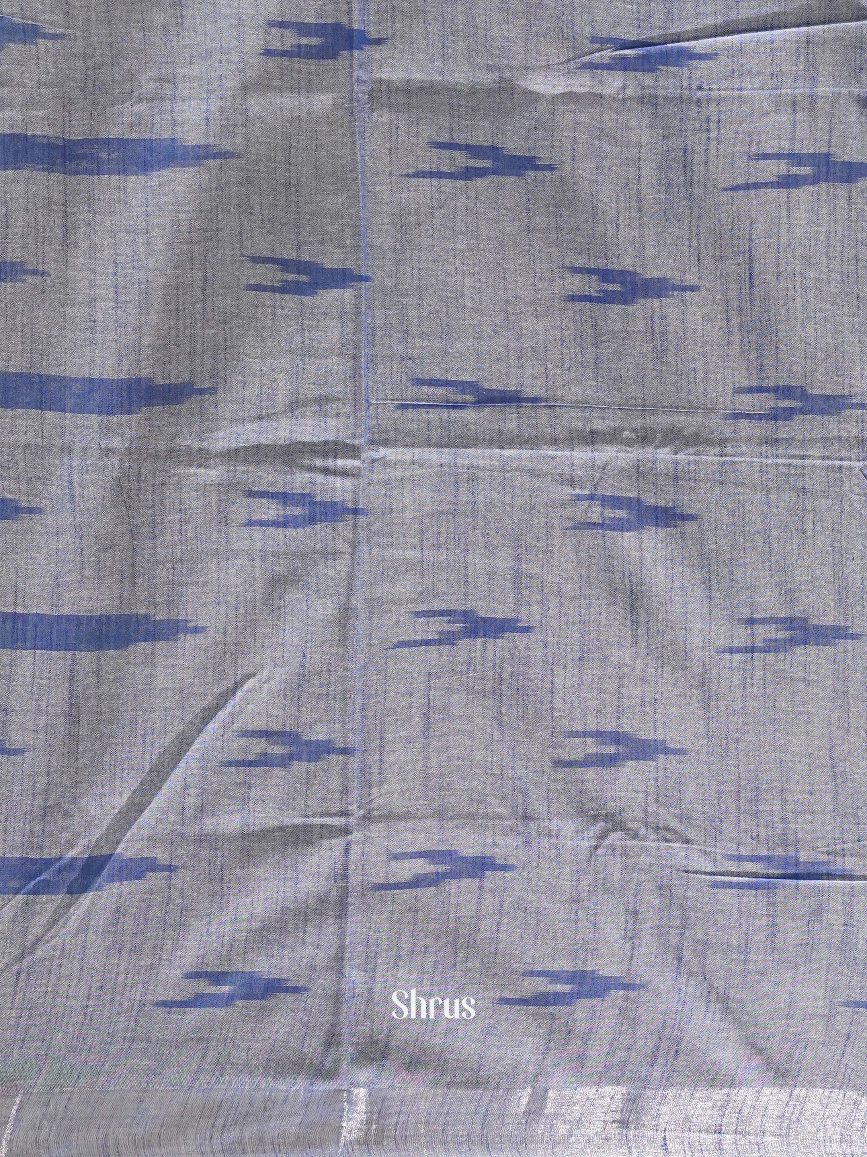 Blue & Grey- Semi Ikkat Saree - Shop on ShrusEternity.com
