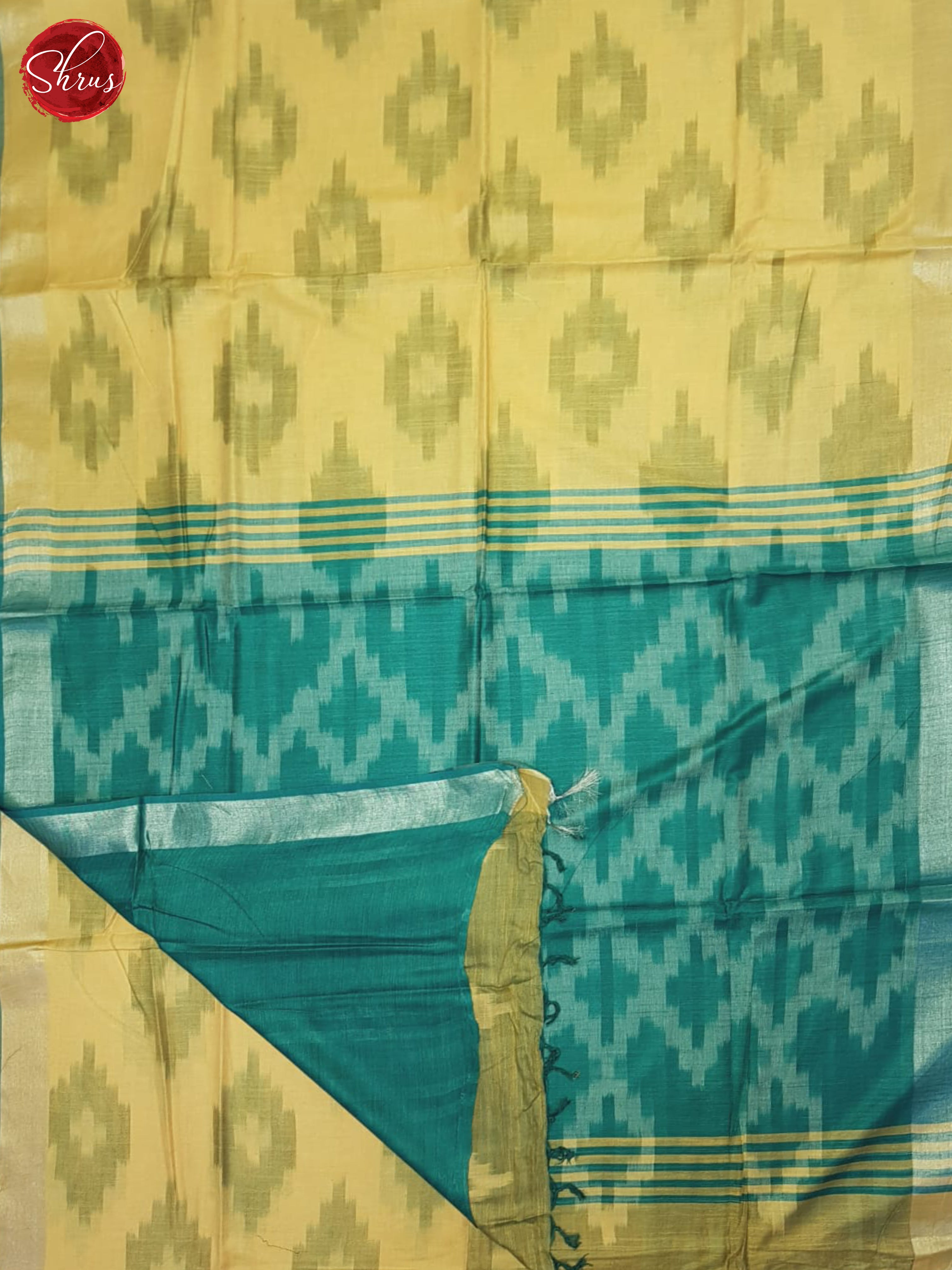 Yellow & Green- Semi Ikkat Saree - Shop on ShrusEternity.com