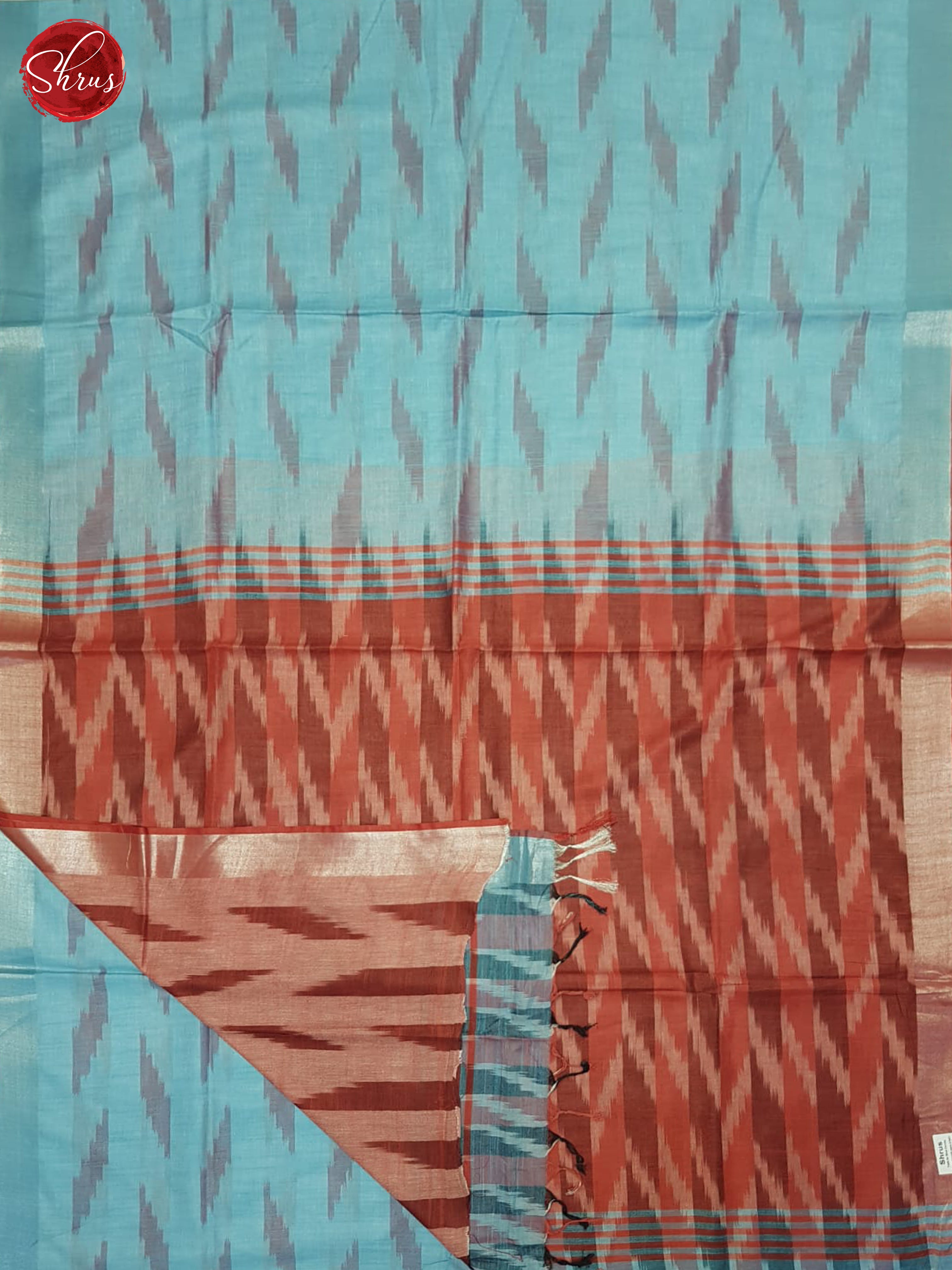 Blue & Red- Semi Ikkat Saree - Shop on ShrusEternity.com