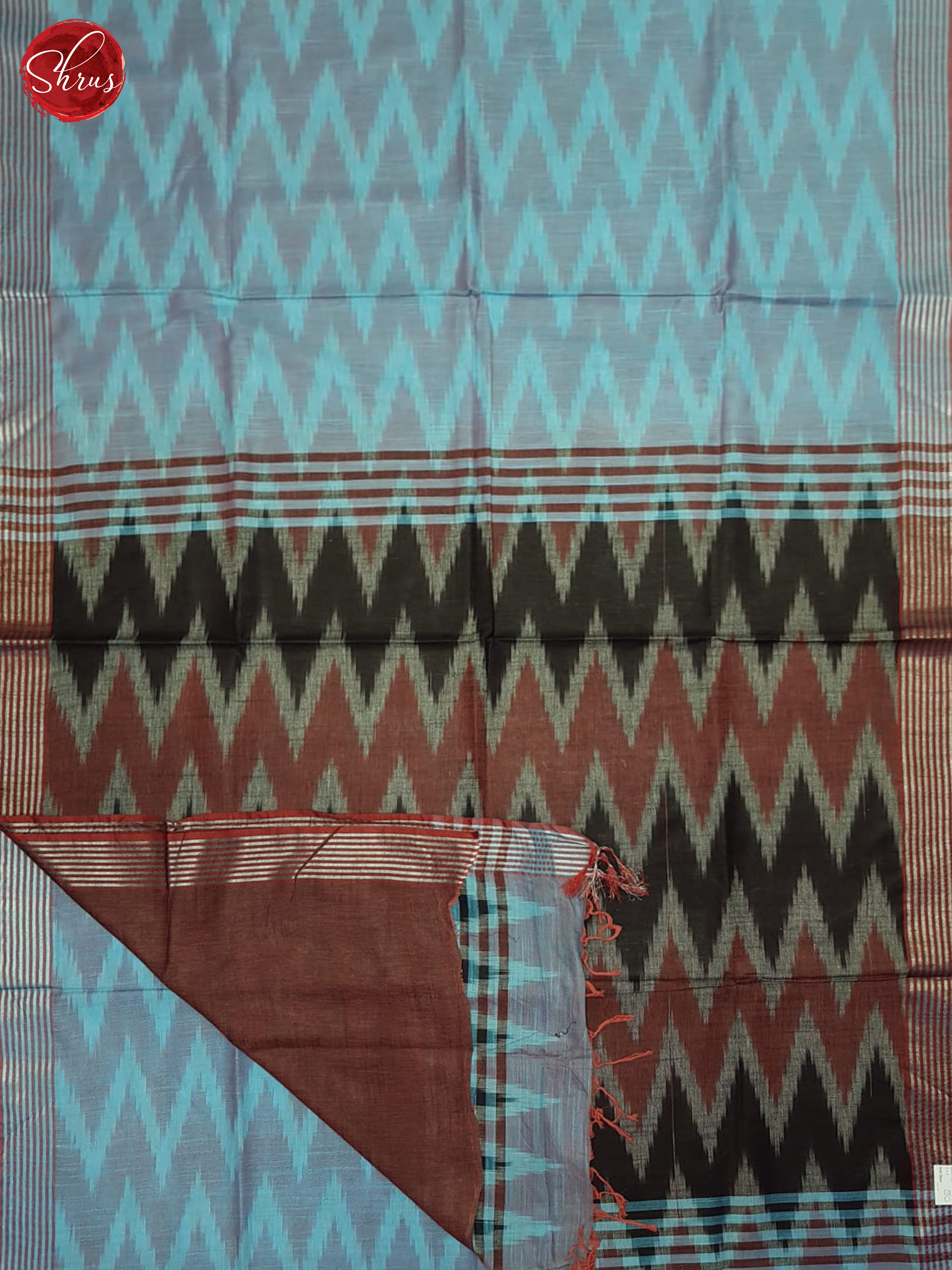 Blue & Brown- Semi Ikkat Saree - Shop on ShrusEternity.com