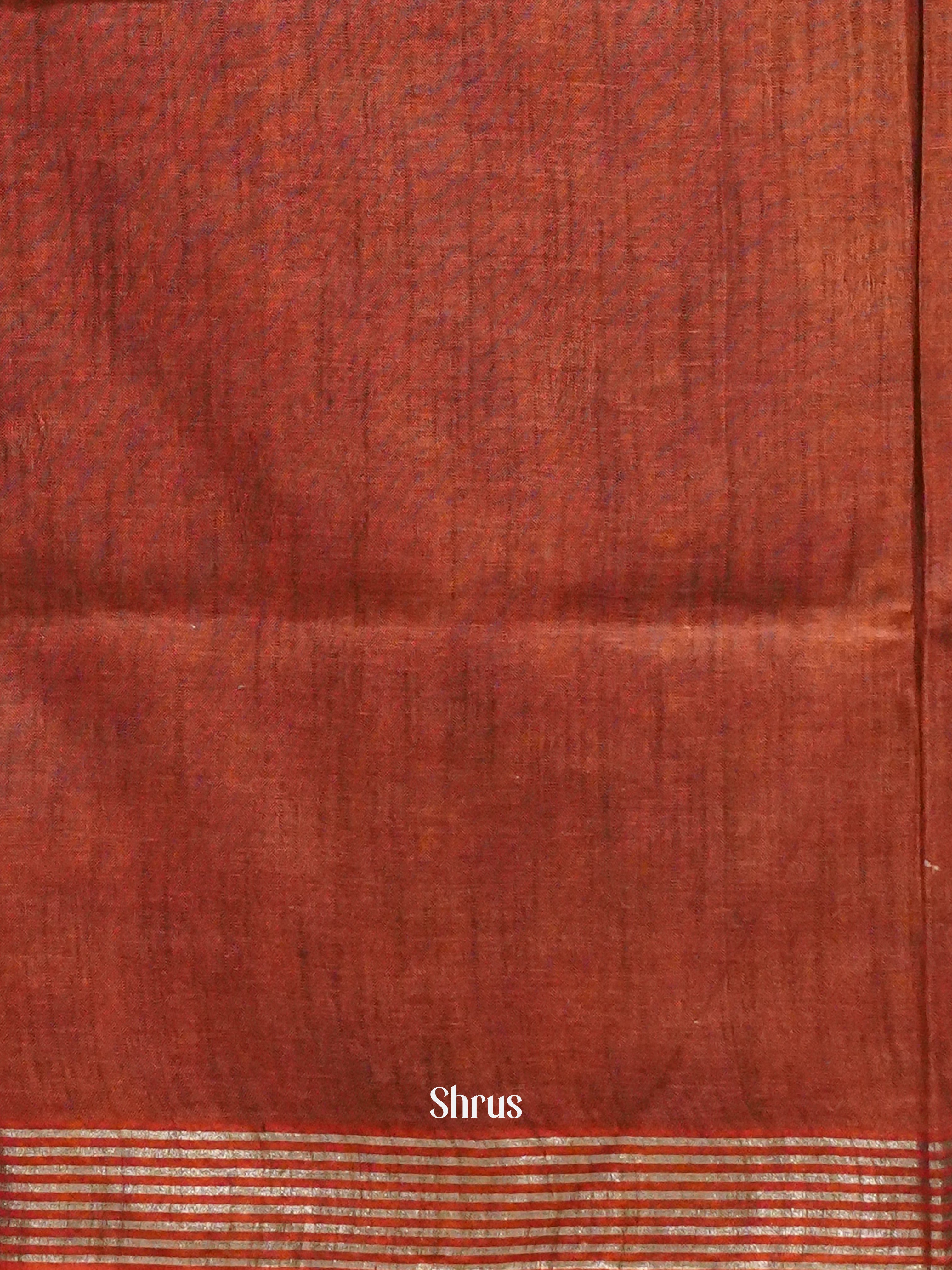 Blue & Red- Semi Ikkat Saree - Shop on ShrusEternity.com