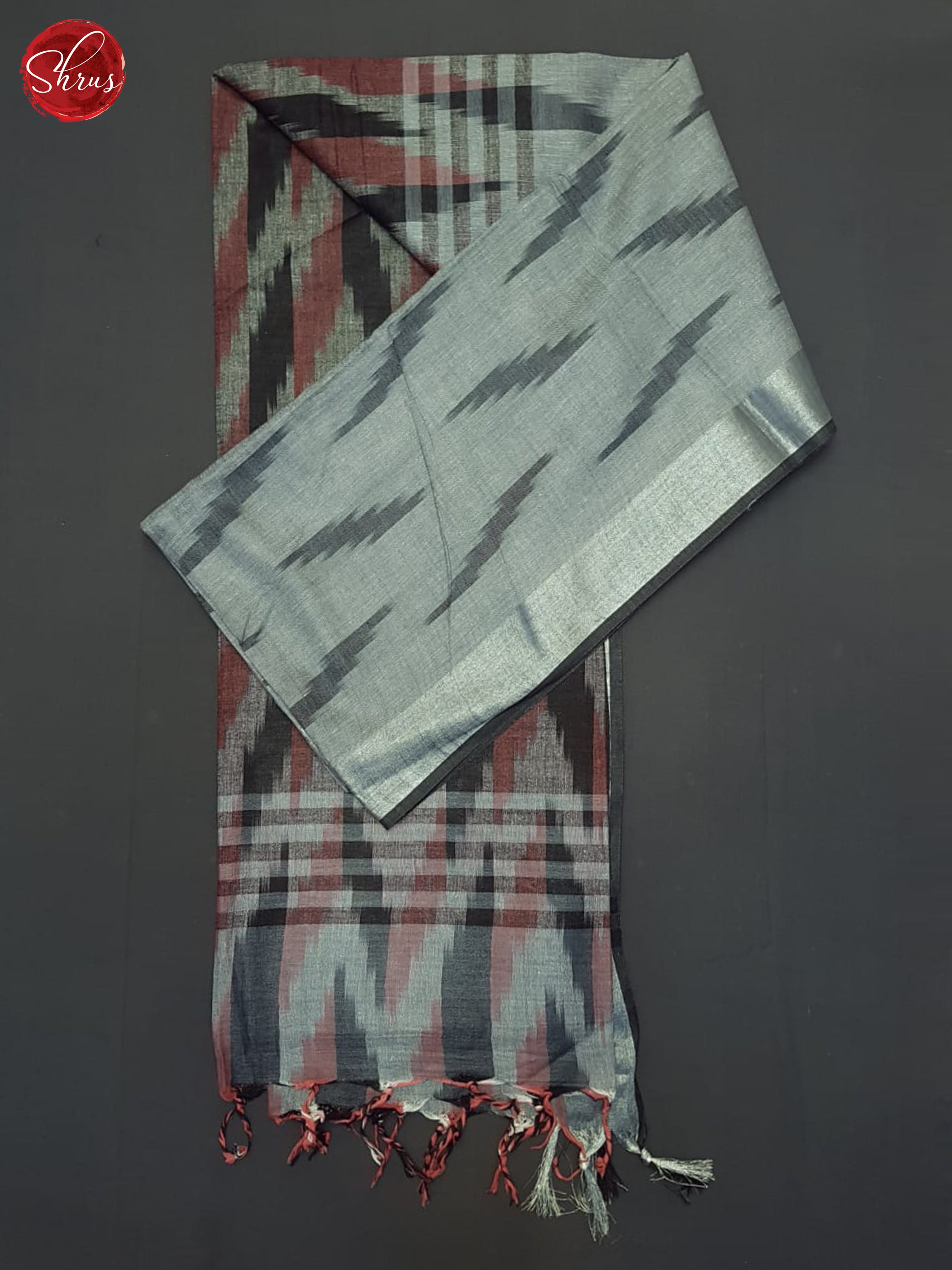 Grey & Black- Semi Ikkat Saree - Shop on ShrusEternity.com