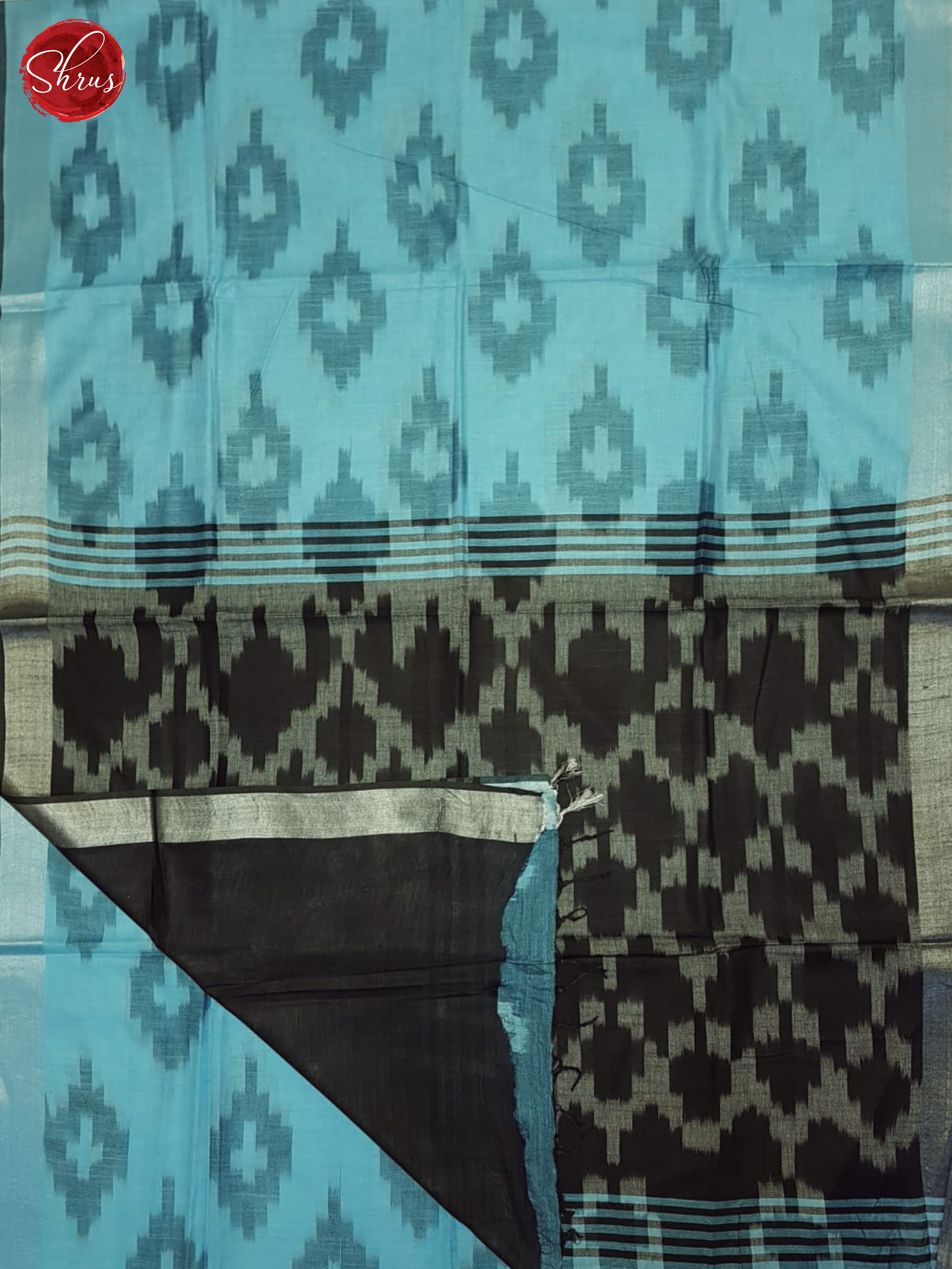 Blue & Black - Semi Ikkat Saree - Shop on ShrusEternity.com