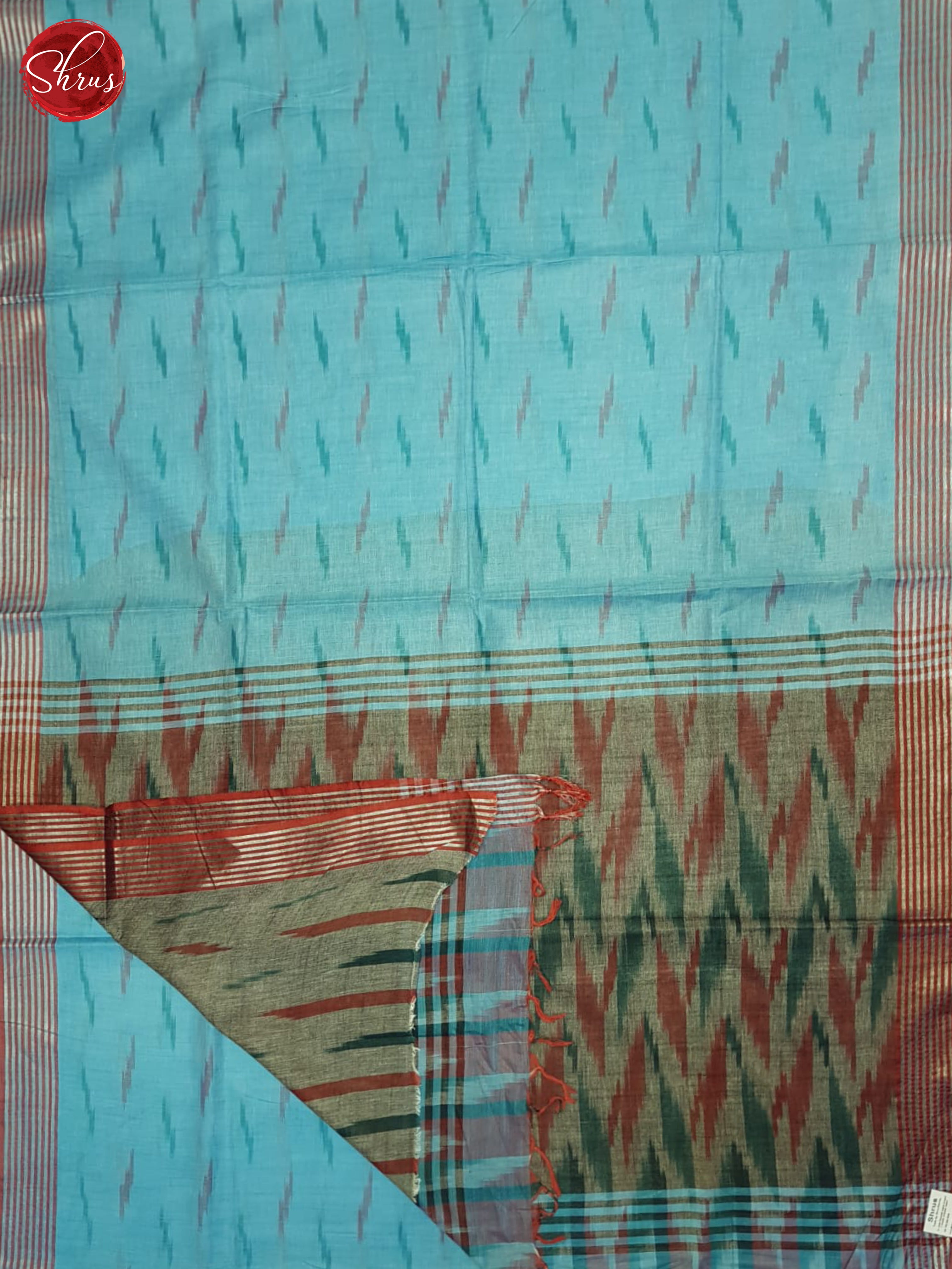 Blue & Grey - Semi Ikkat Saree - Shop on ShrusEternity.com