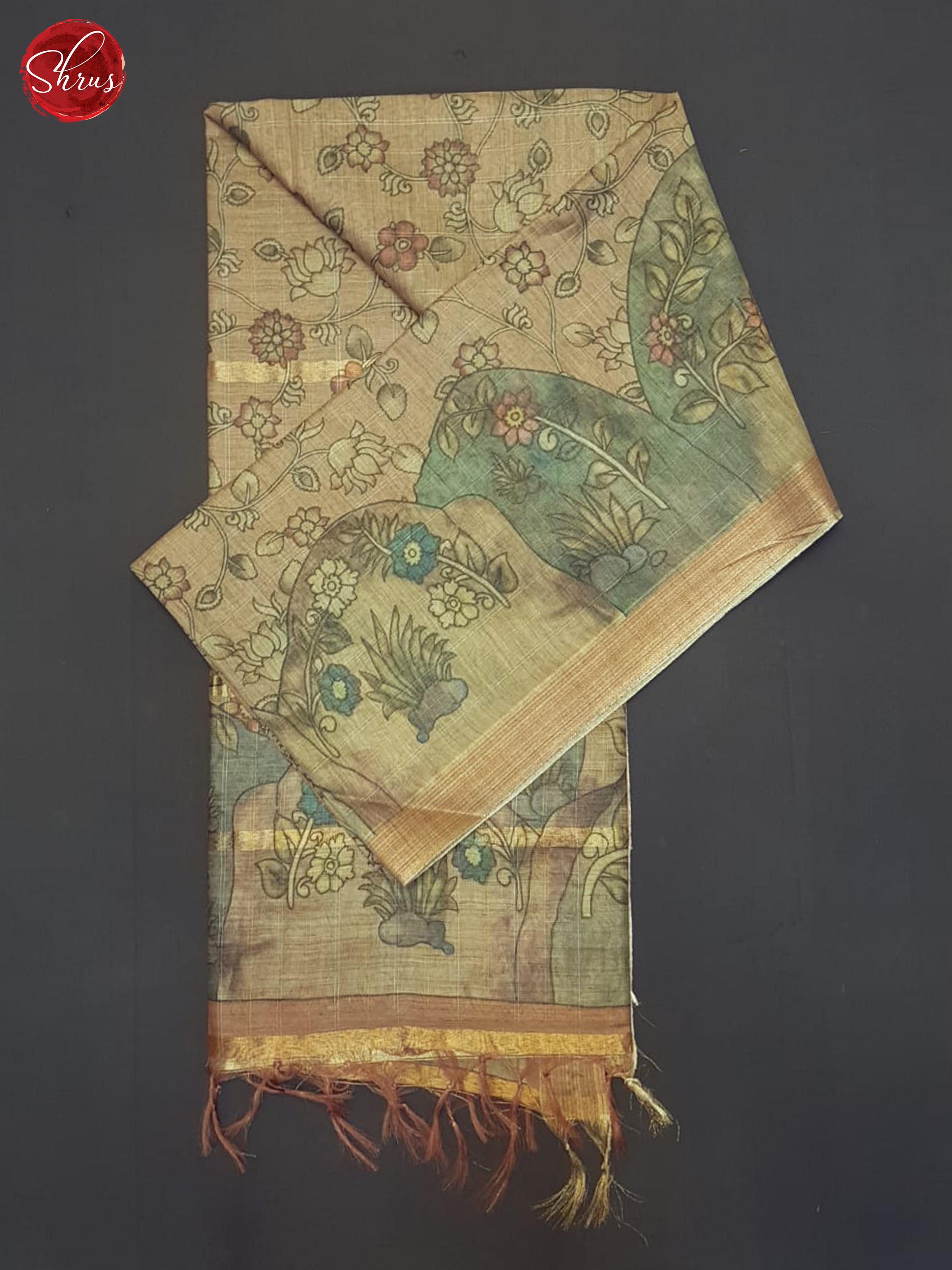Dusty Brown(Single Tone)- Semi Tussar Saree - Shop on ShrusEternity.com