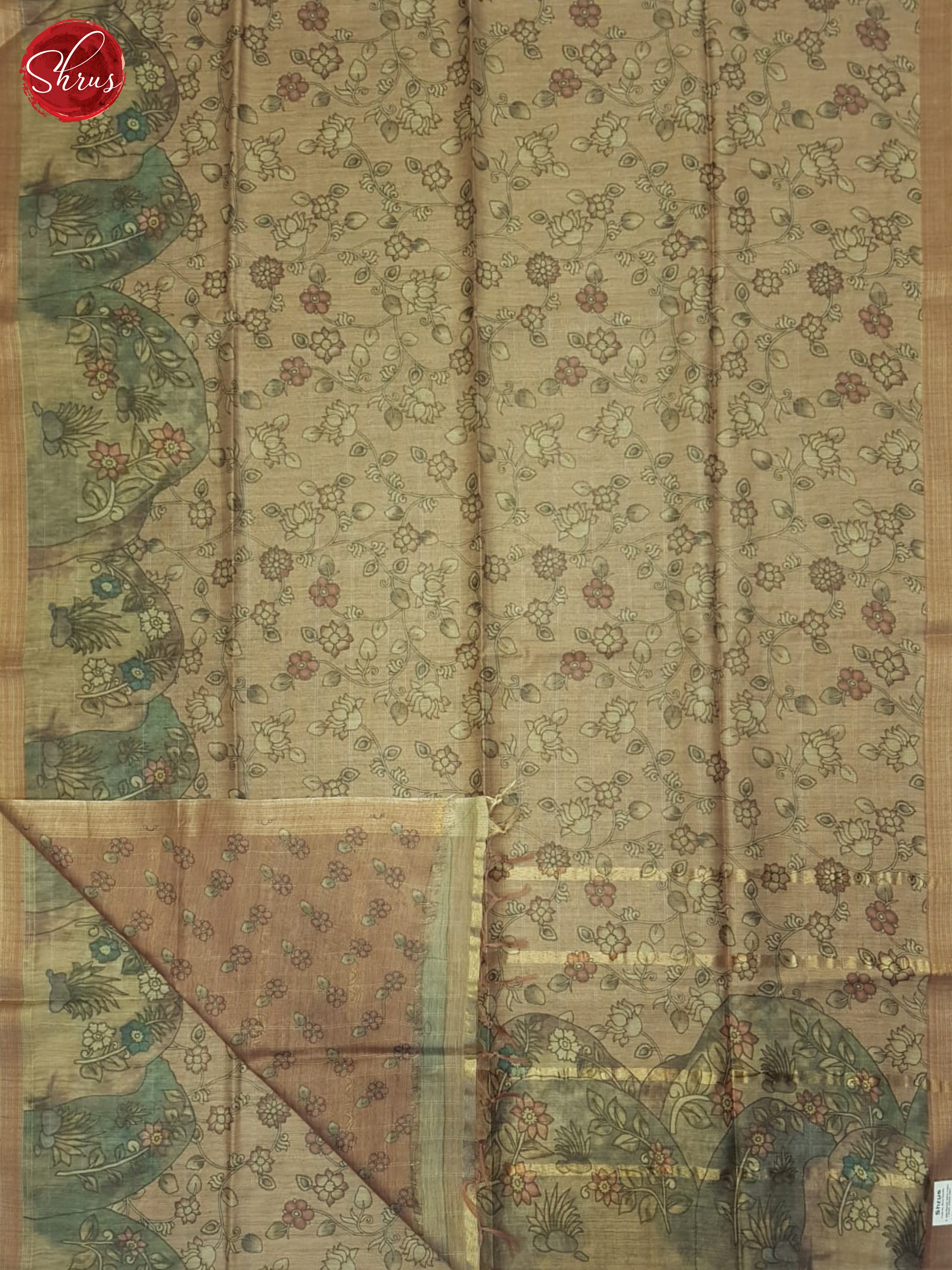 Dusty Brown(Single Tone)- Semi Tussar Saree - Shop on ShrusEternity.com