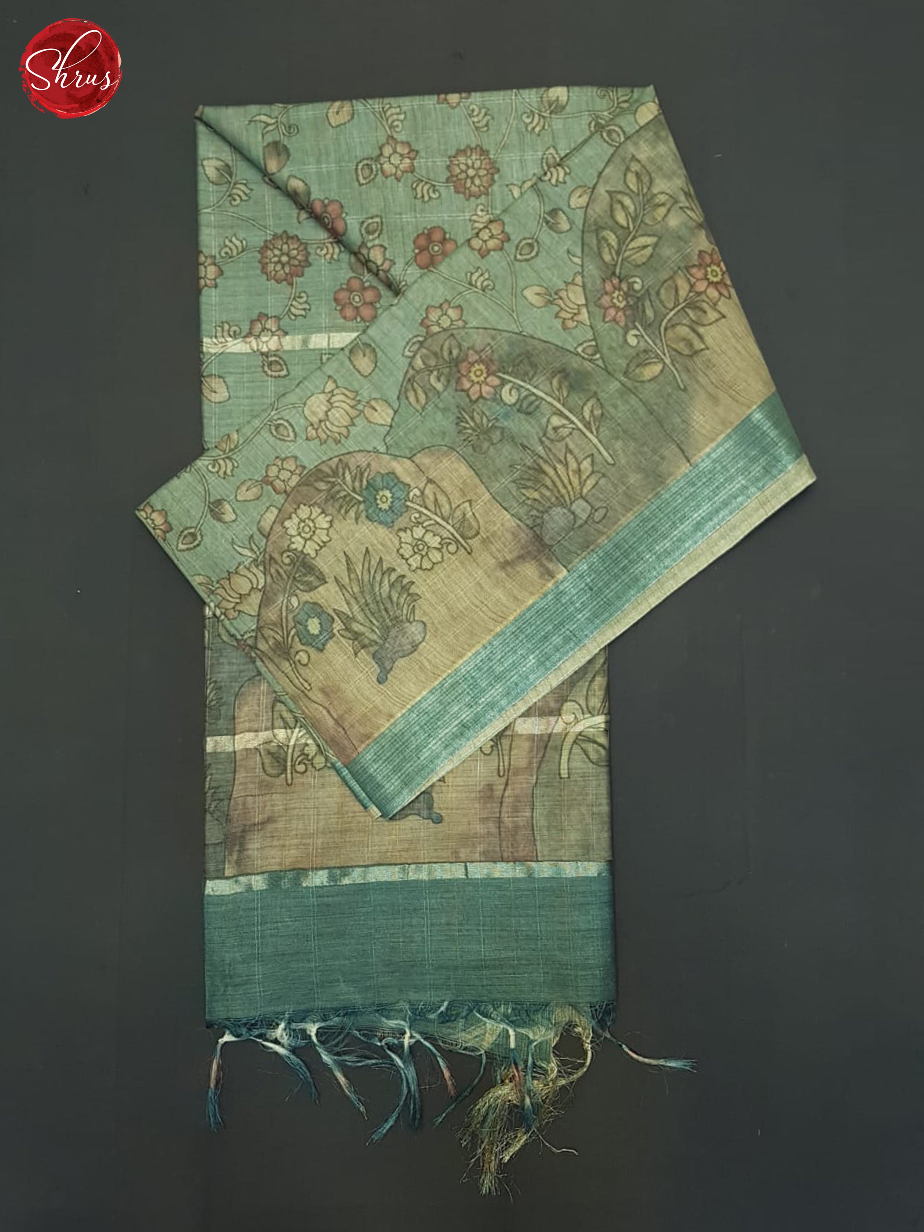 Blue(Single Tone) - Semi Tussar Saree - Shop on ShrusEternity.com