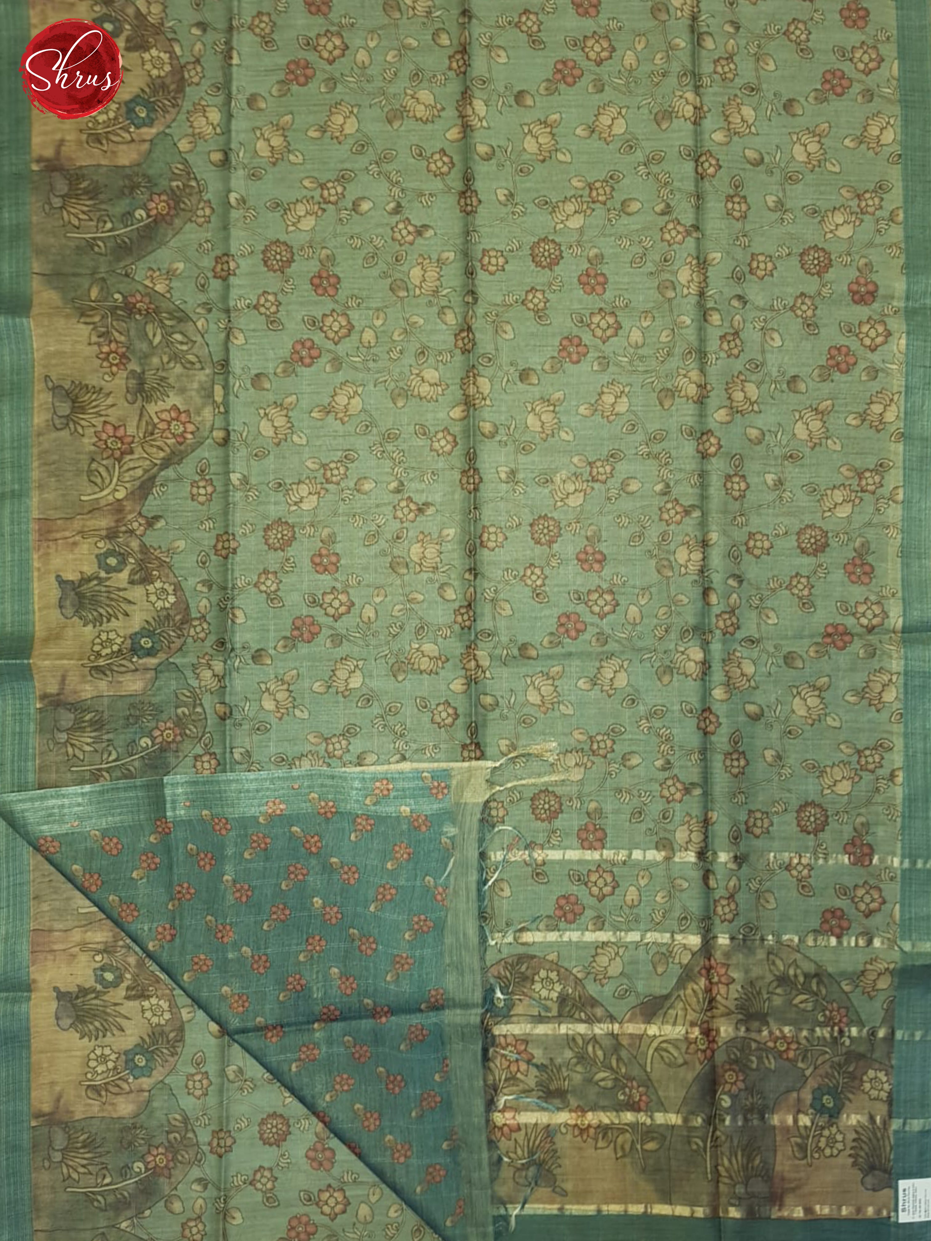 Blue(Single Tone) - Semi Tussar Saree - Shop on ShrusEternity.com