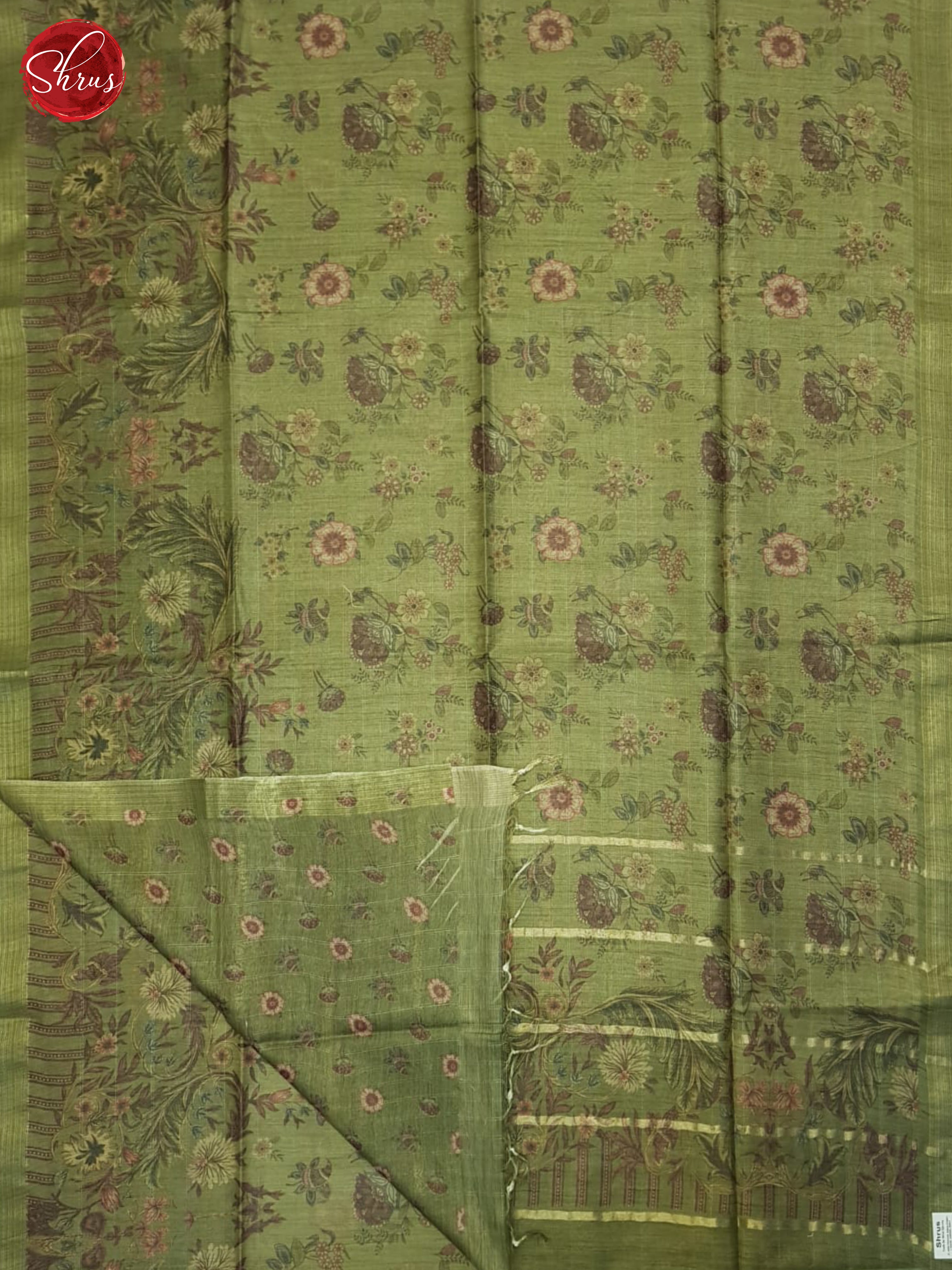 Green - Semi Tussar Saree - Shop on ShrusEternity.com