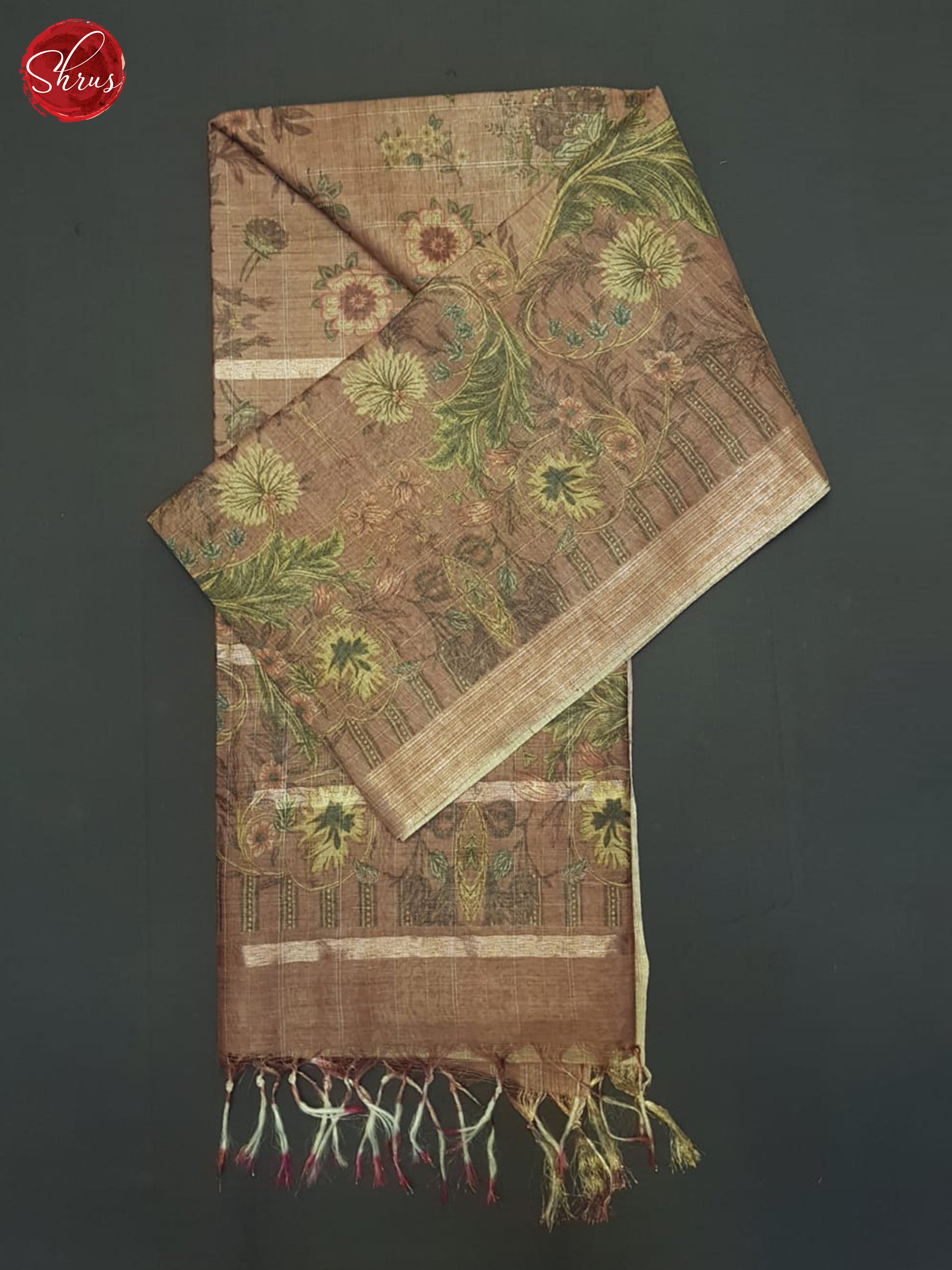 Brown(Single Tone)- Semi Tussar Saree - Shop on ShrusEternity.com