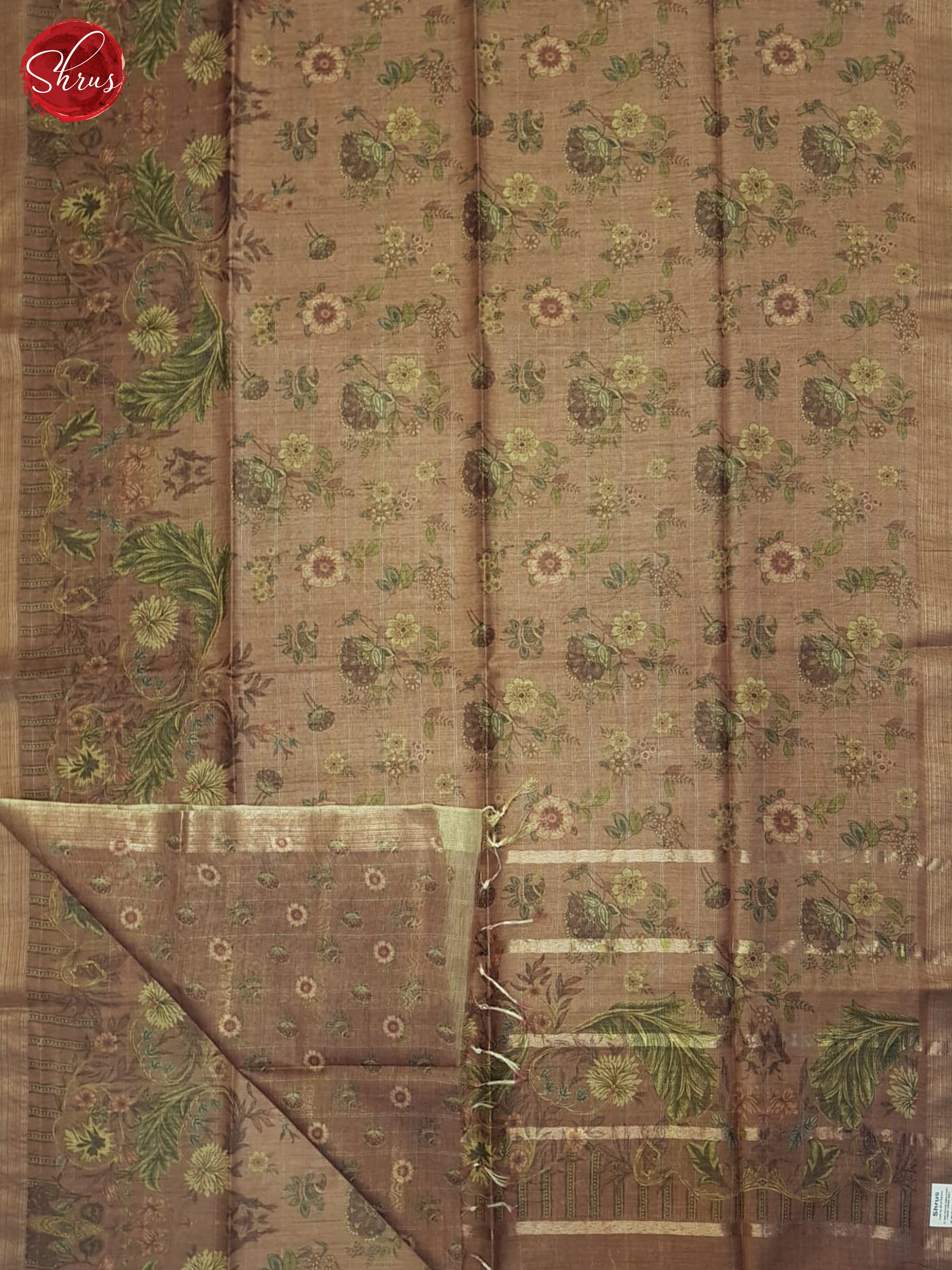 Brown(Single Tone)- Semi Tussar Saree - Shop on ShrusEternity.com