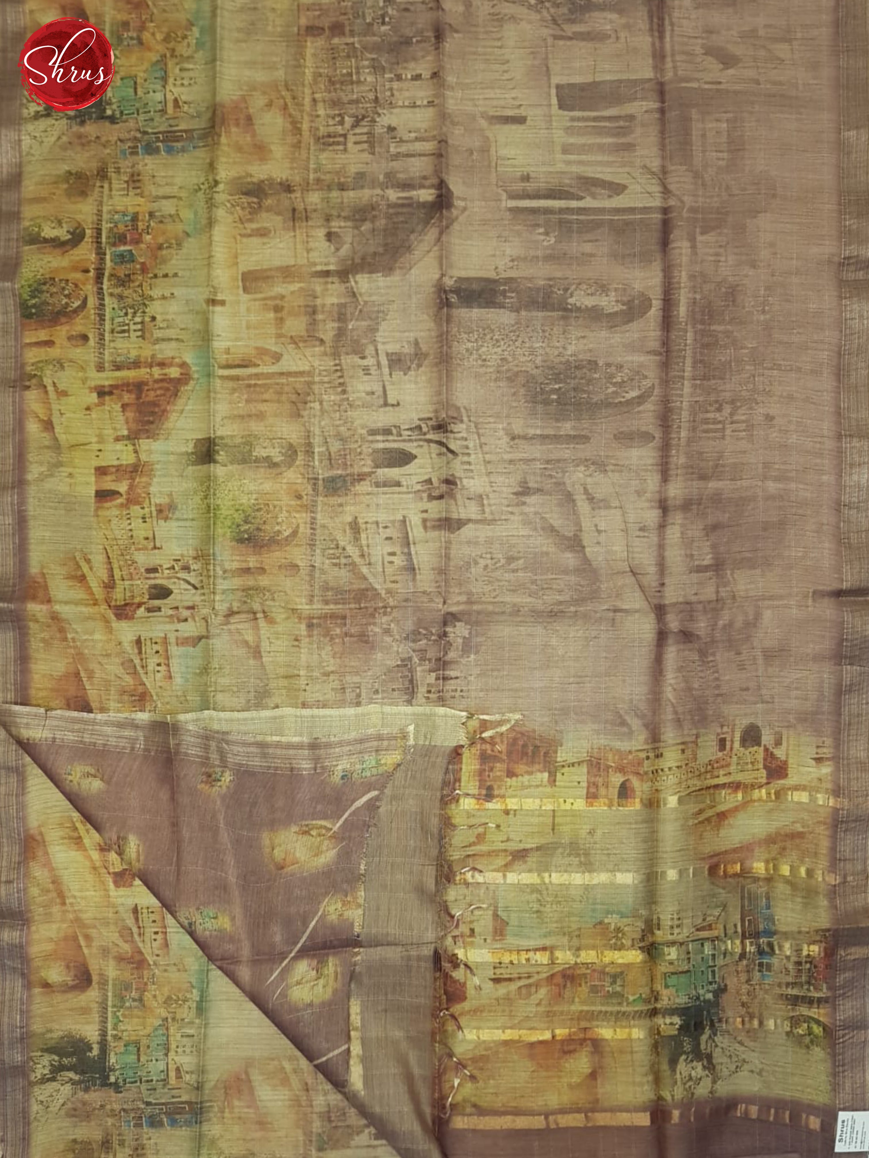 Beige And Dusty Lavender- Semi Tussar Saree - Shop on ShrusEternity.com