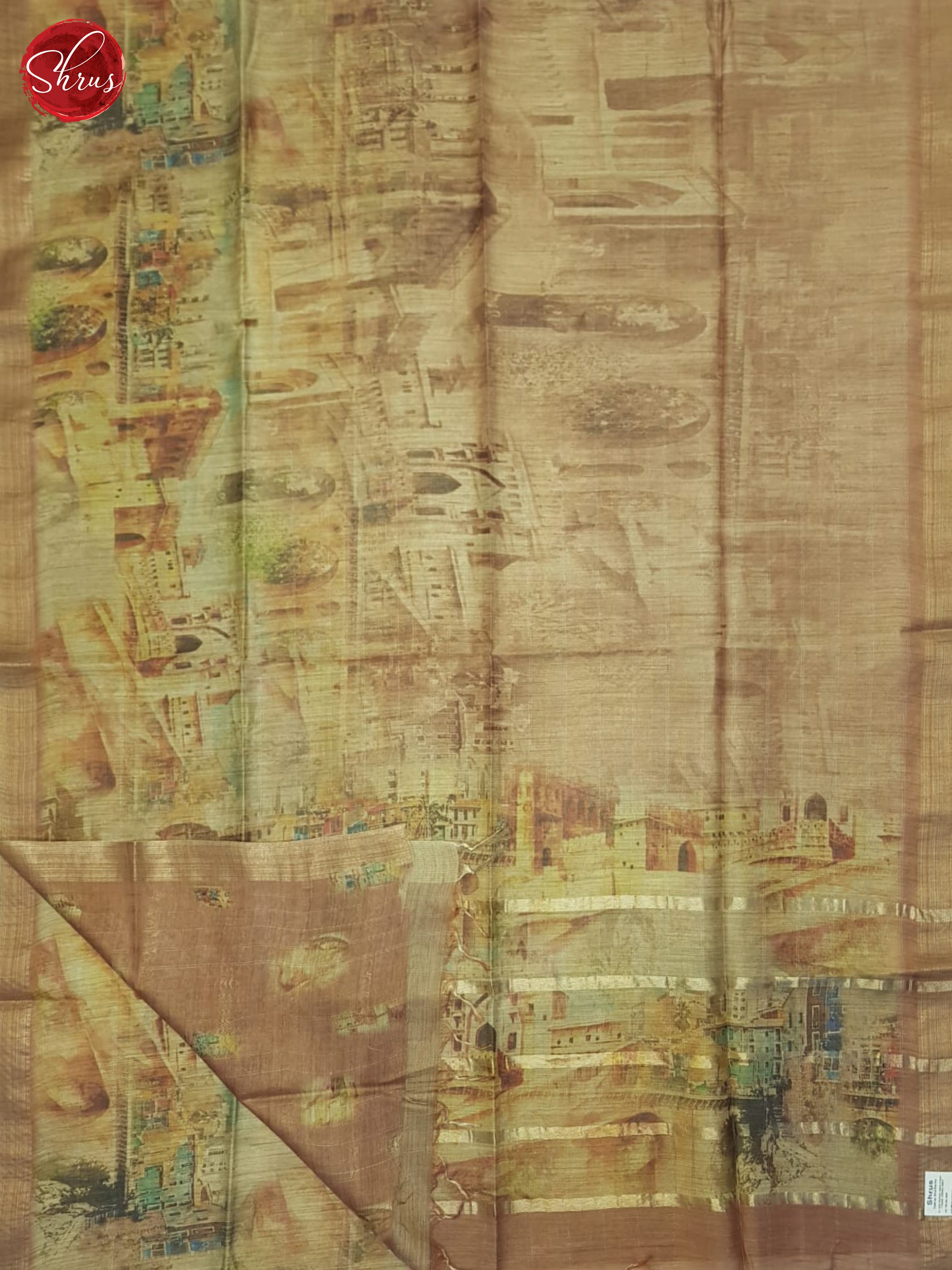 Beige And Dusty Onion- Semi Tussar Saree - Shop on ShrusEternity.com