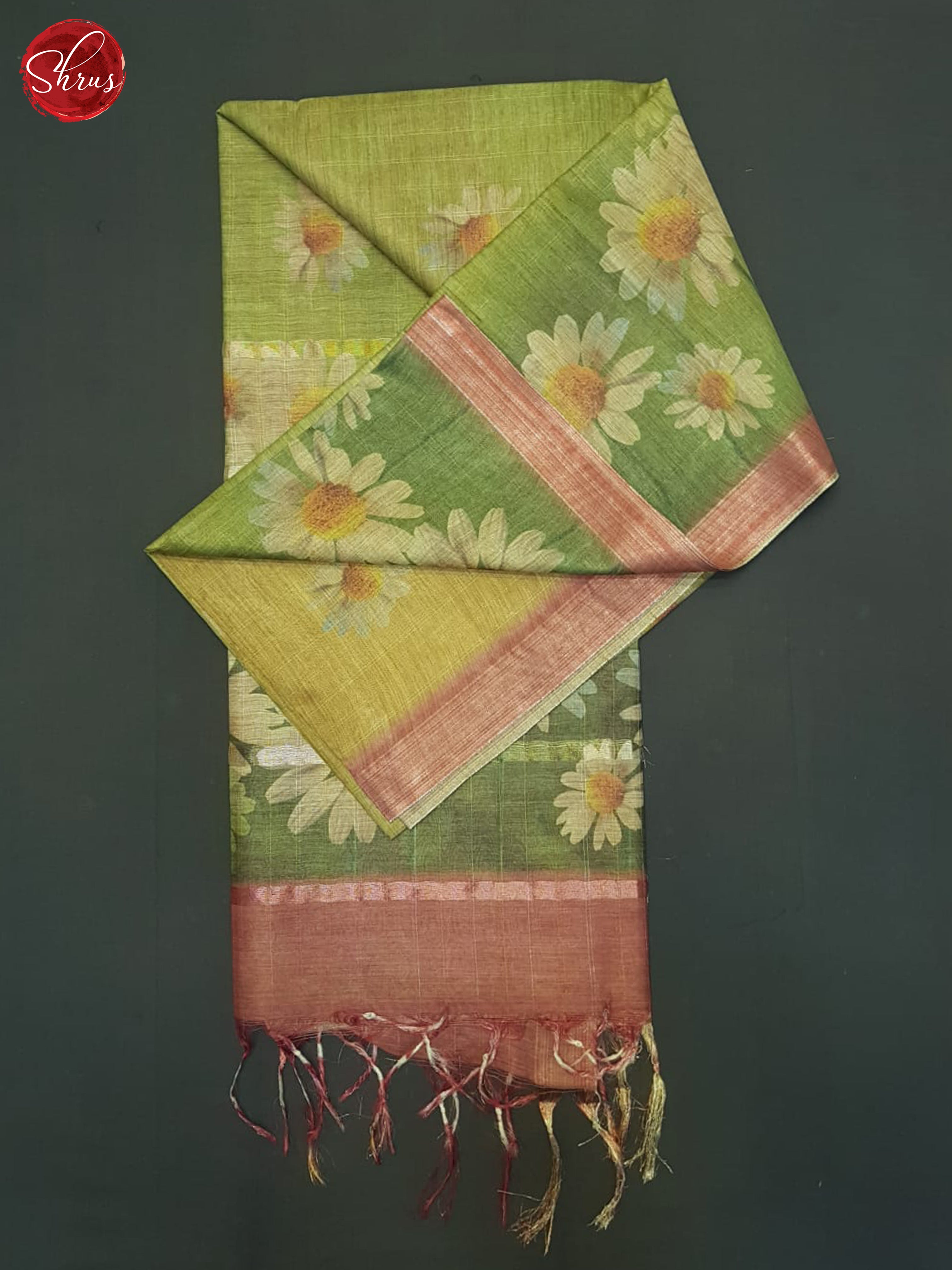 Green And Pink- Semi Tussar Saree - Shop on ShrusEternity.com