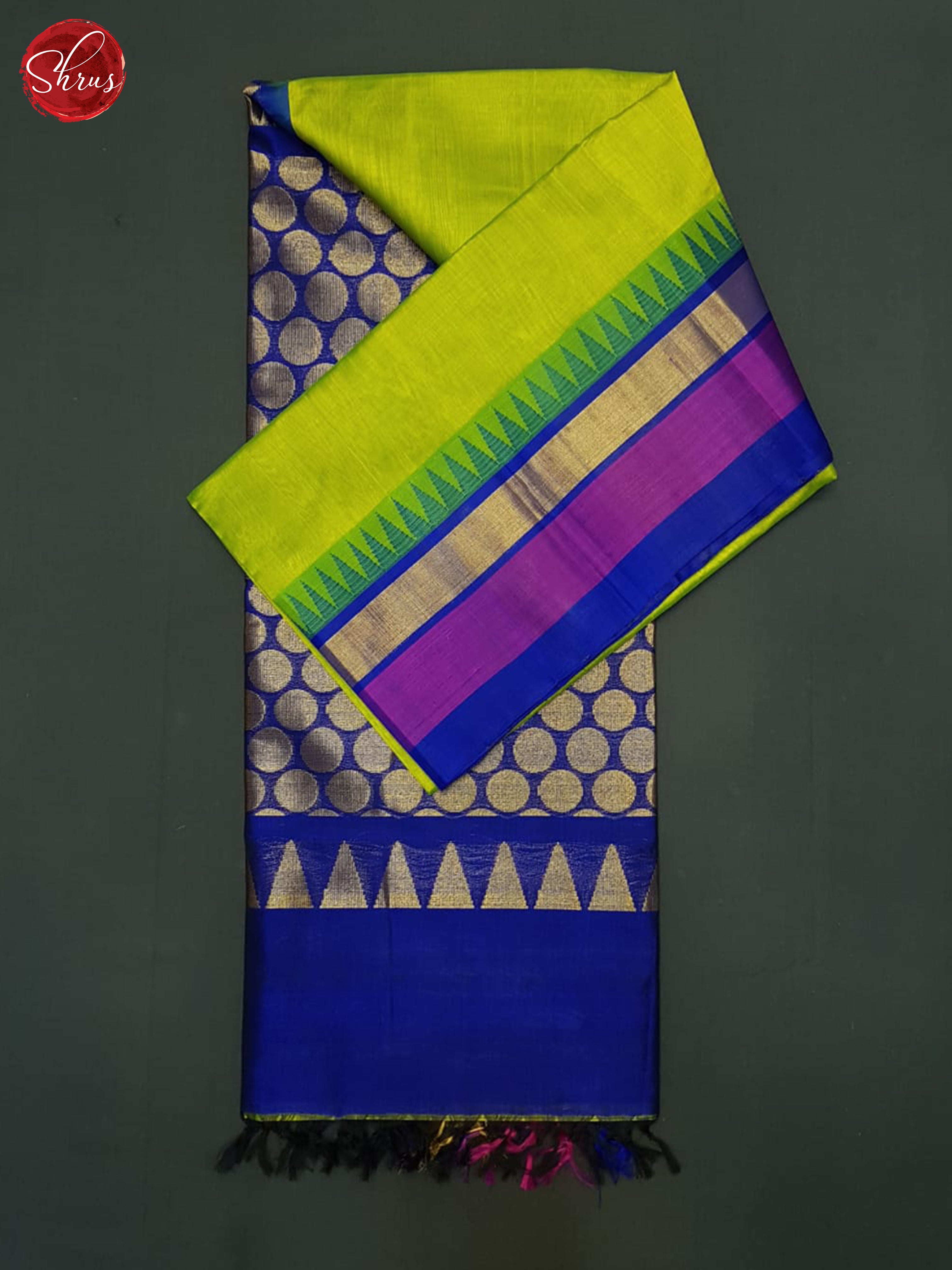Green And Blue-Silk cotton saree - Shop on ShrusEternity.com
