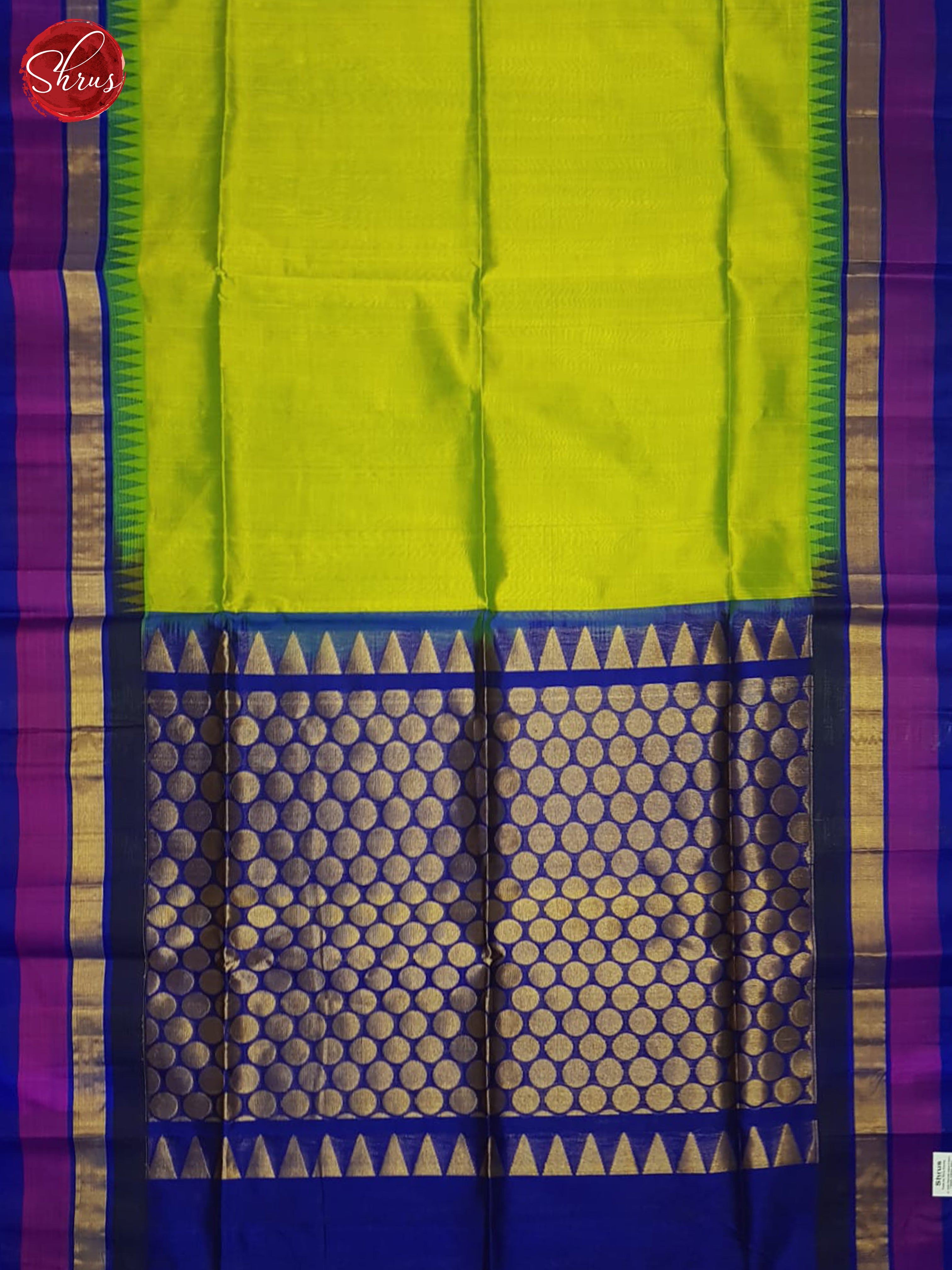 Green And Blue-Silk cotton saree - Shop on ShrusEternity.com