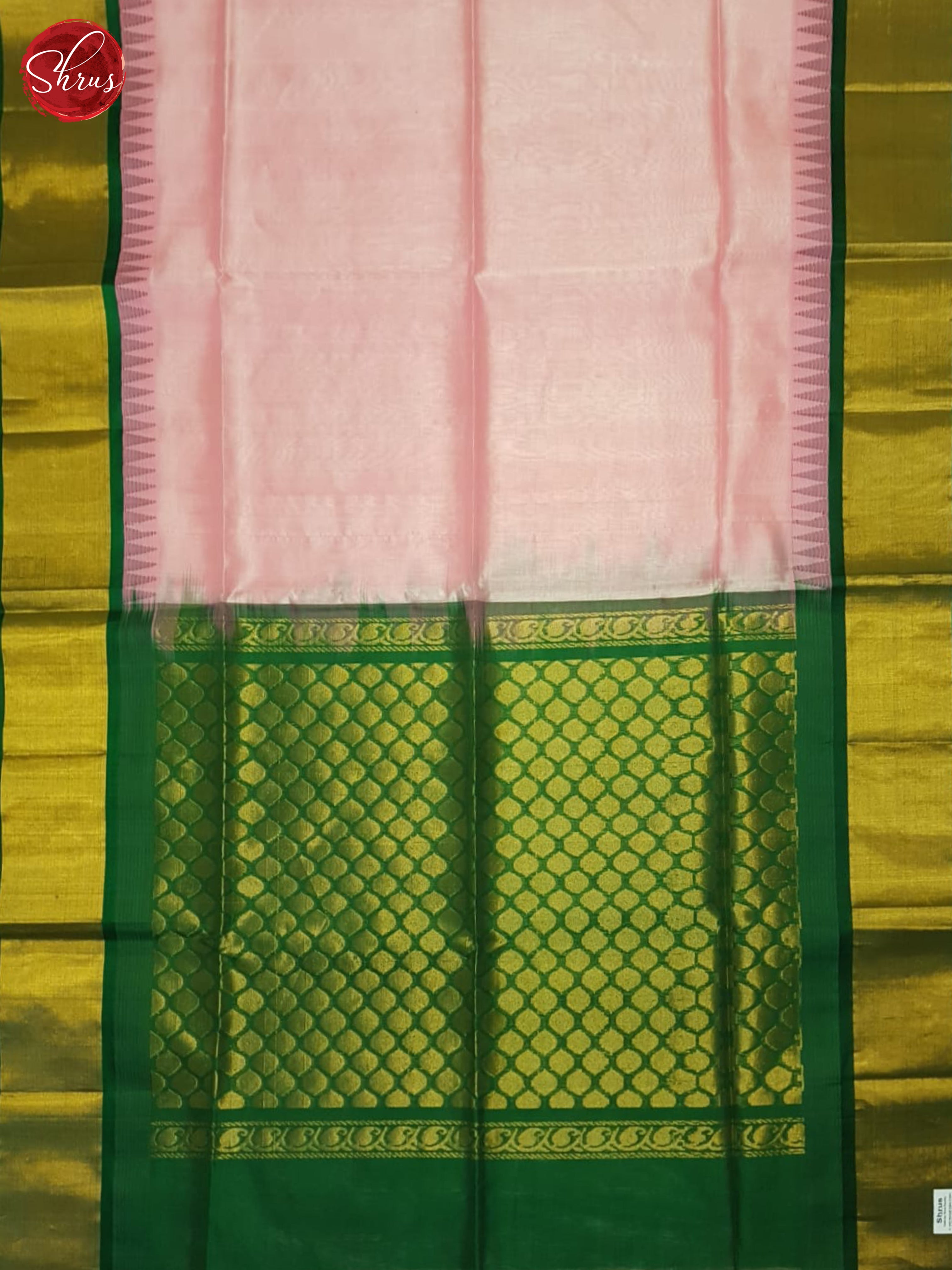 Pink And Green-Silk cotton saree - Shop on ShrusEternity.com