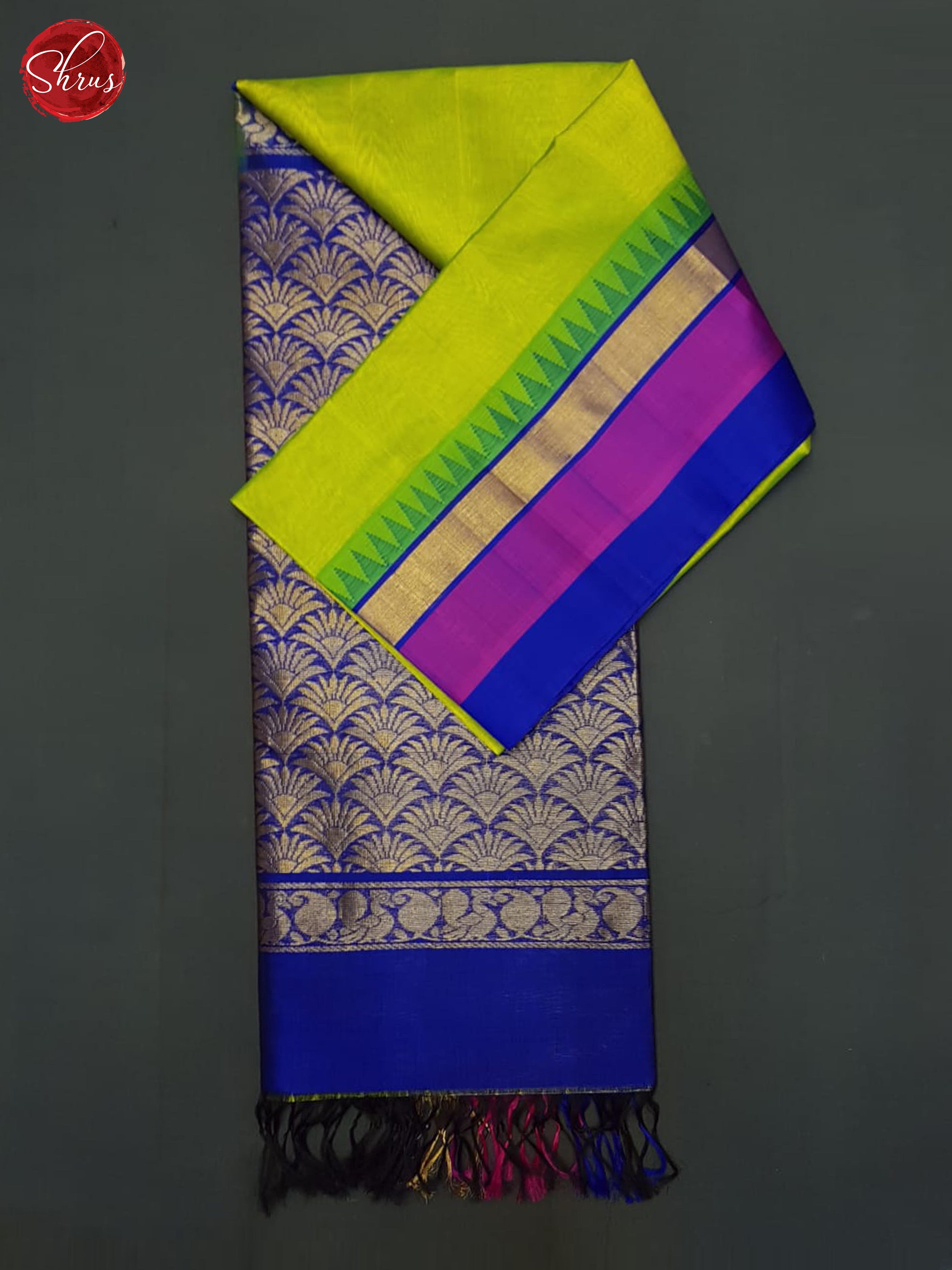 Green And Blue-Silk cotton saree - Shop on ShrusEternity.com
