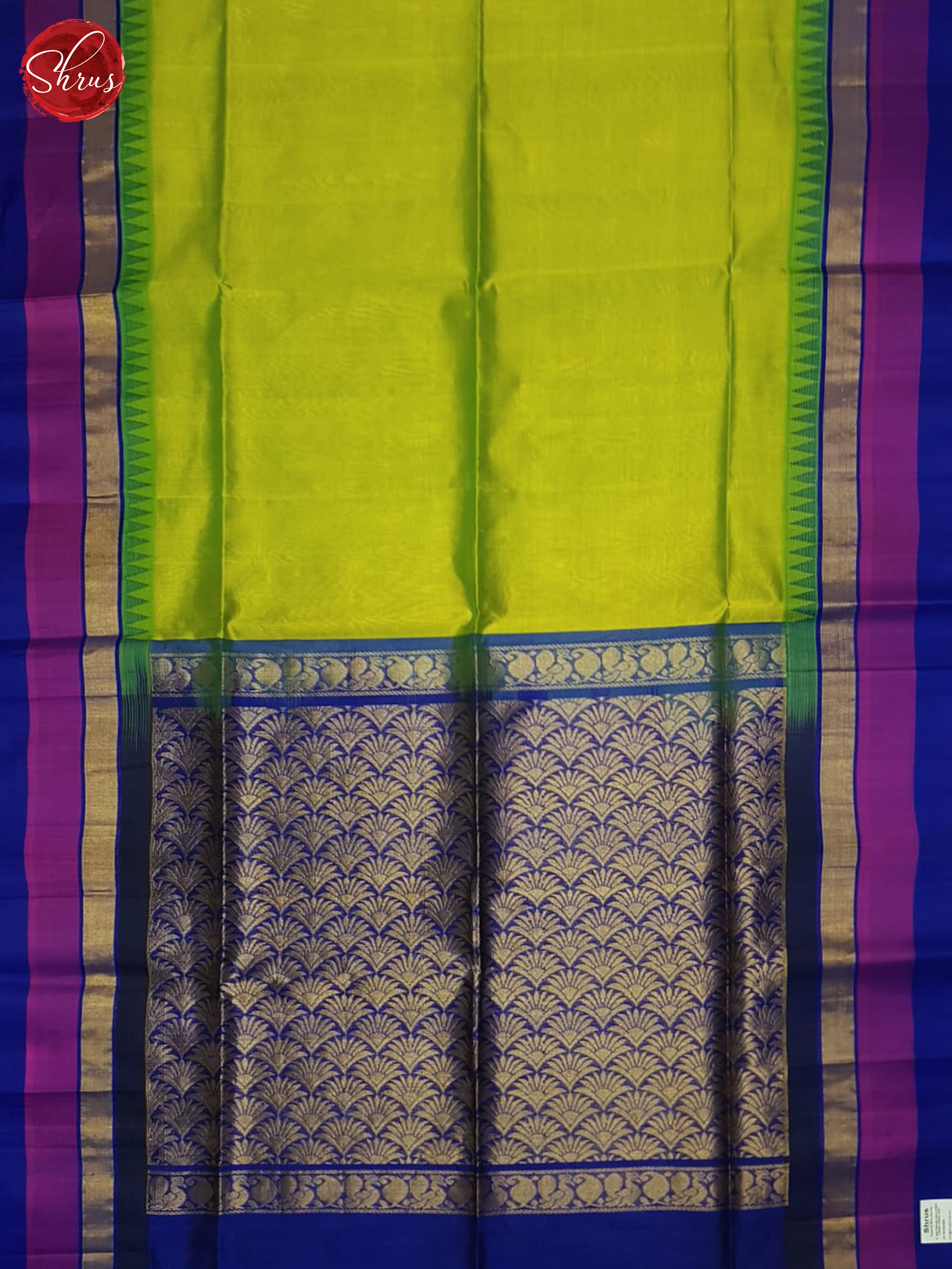 Green And Blue-Silk cotton saree - Shop on ShrusEternity.com