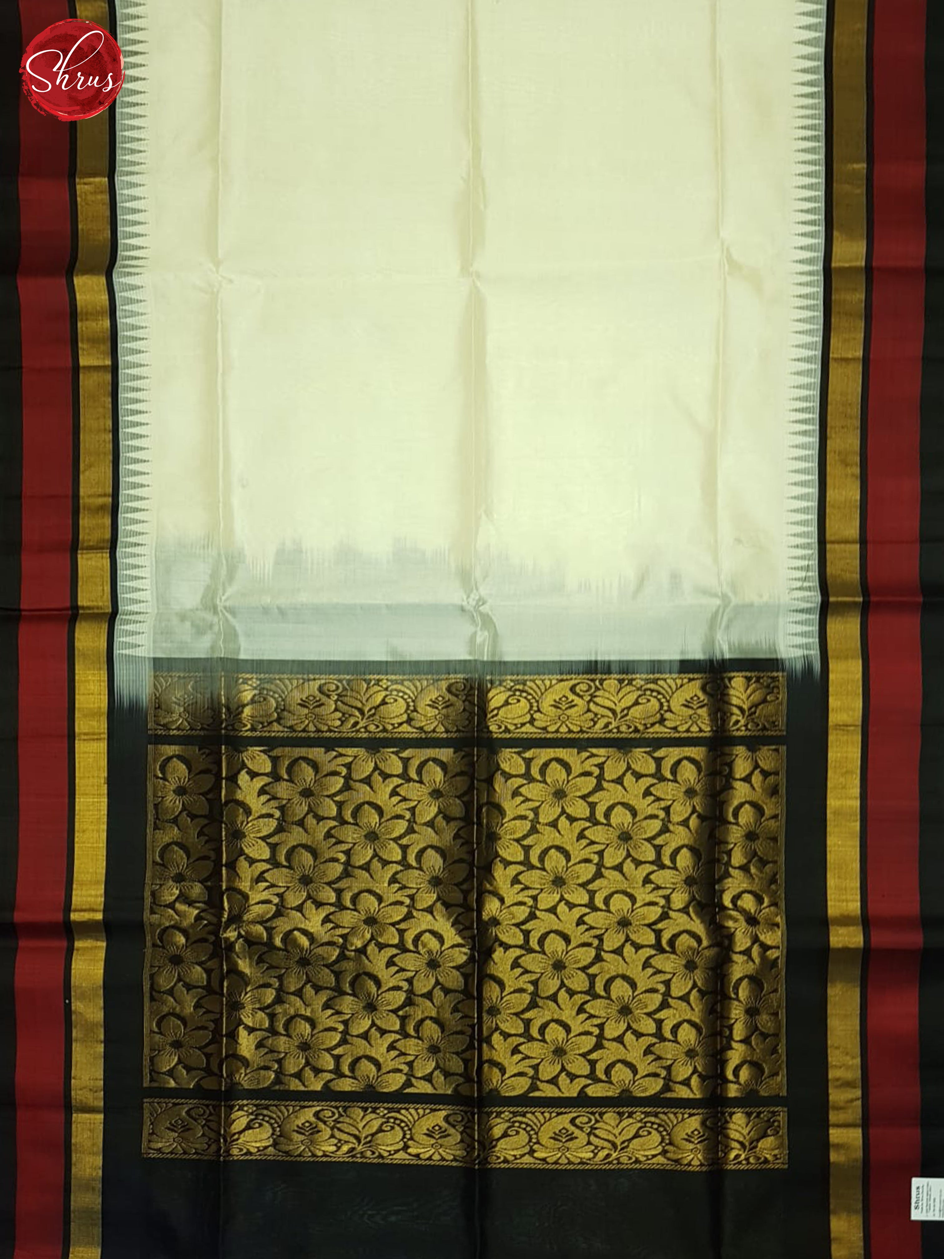 Cream And Black-Silk cotton saree - Shop on ShrusEternity.com