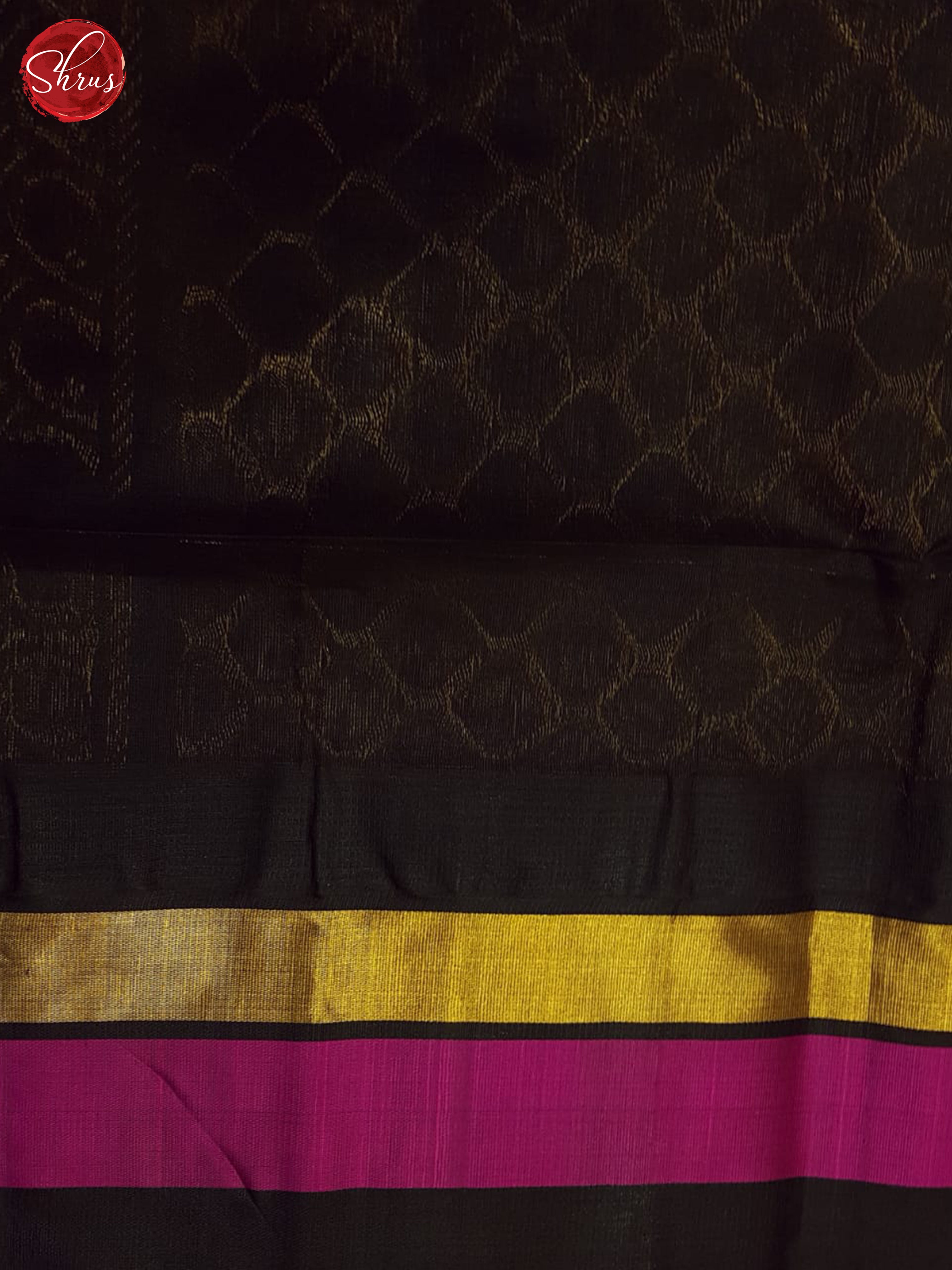 Lotus Pink And Black-Silk Cotton Saree - Shop on ShrusEternity.com