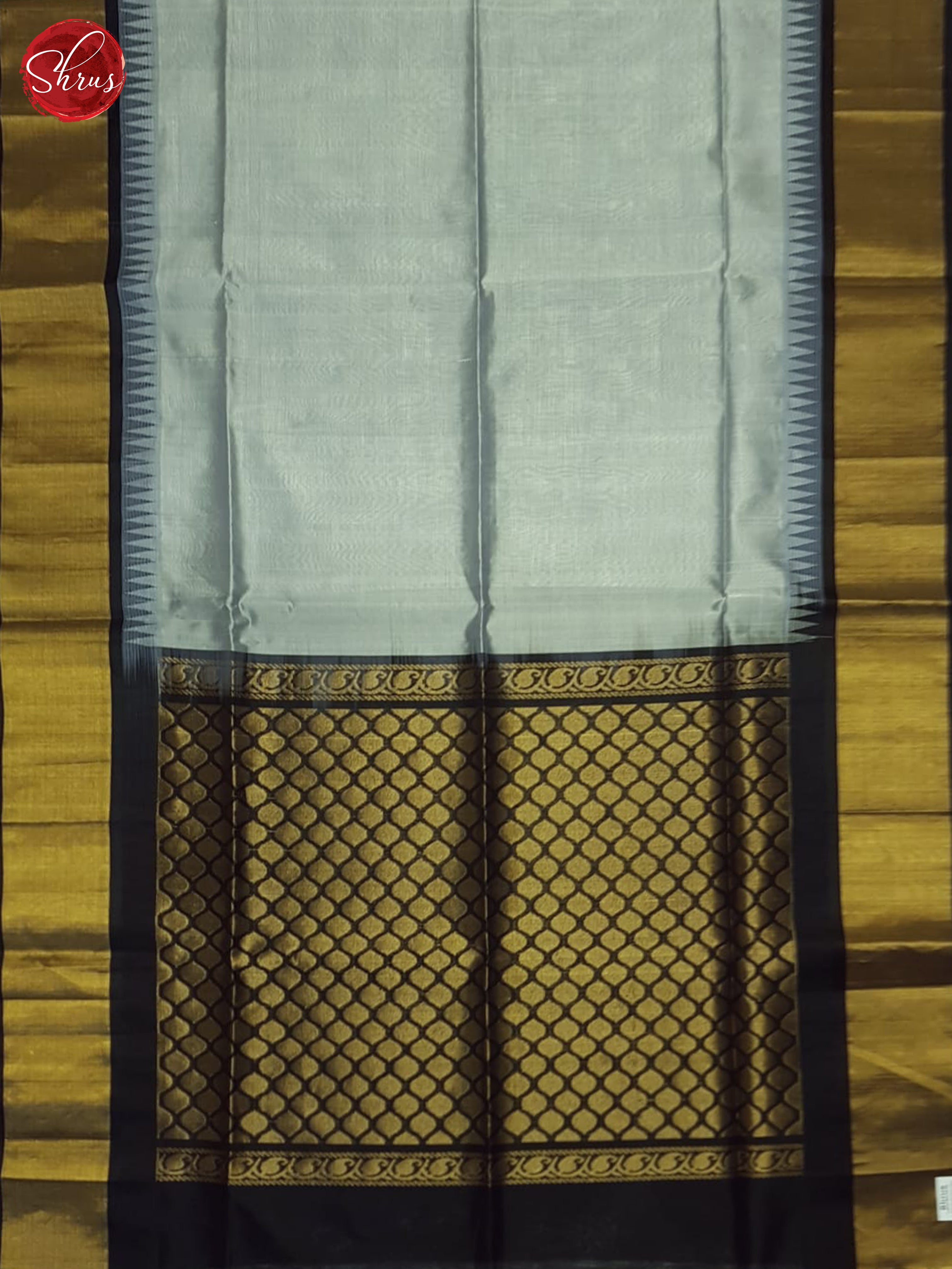 Grey And Black-Silk cotton saree - Shop on ShrusEternity.com