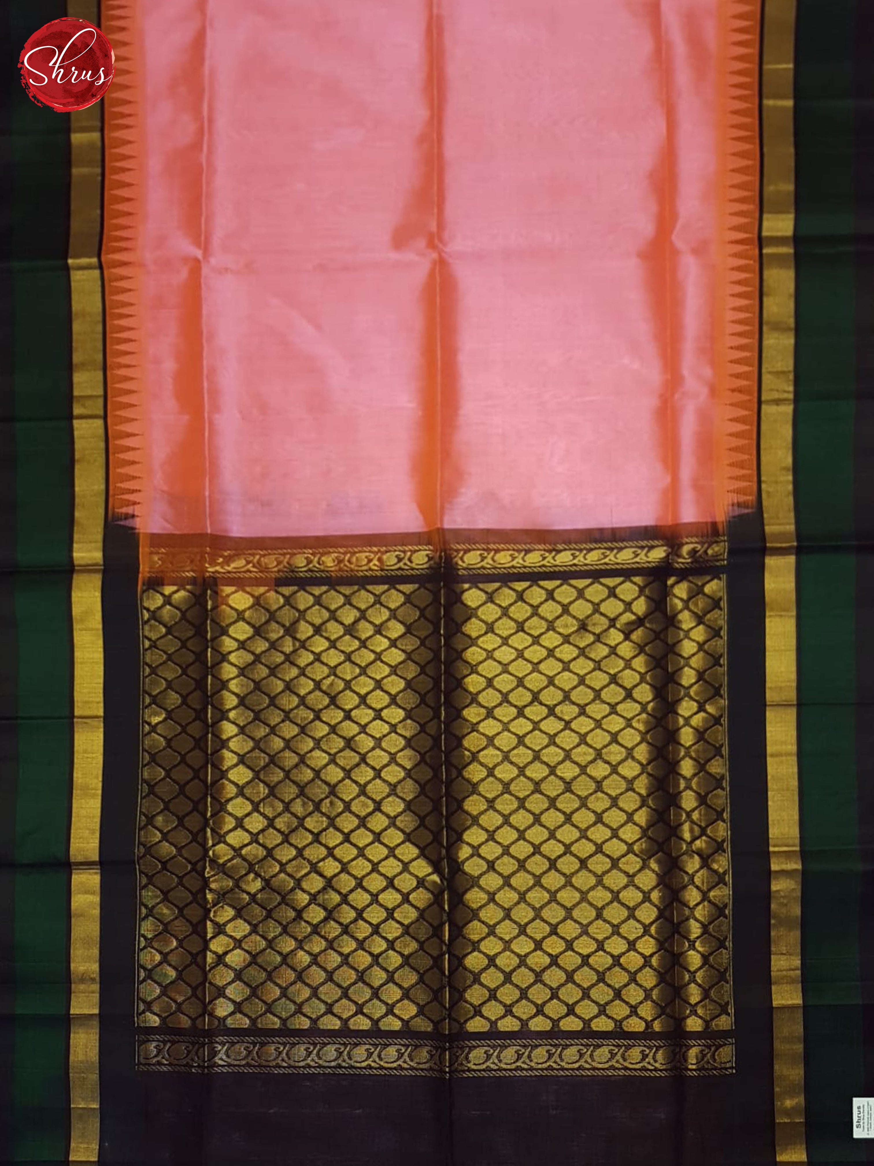 Pink And Black-Silk cotton saree - Shop on ShrusEternity.com