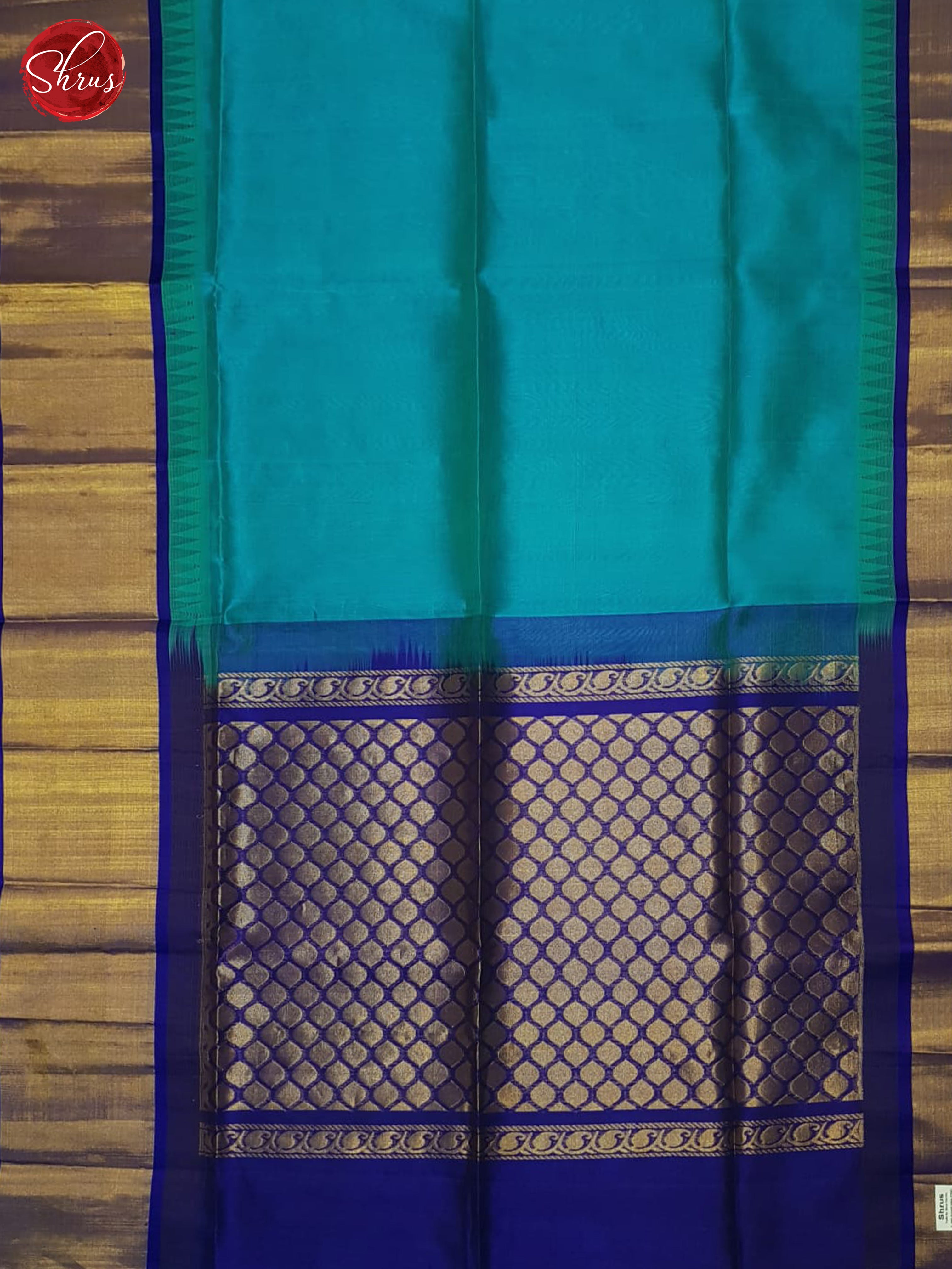 Blue And dark blue-Silk cotton saree - Shop on ShrusEternity.com
