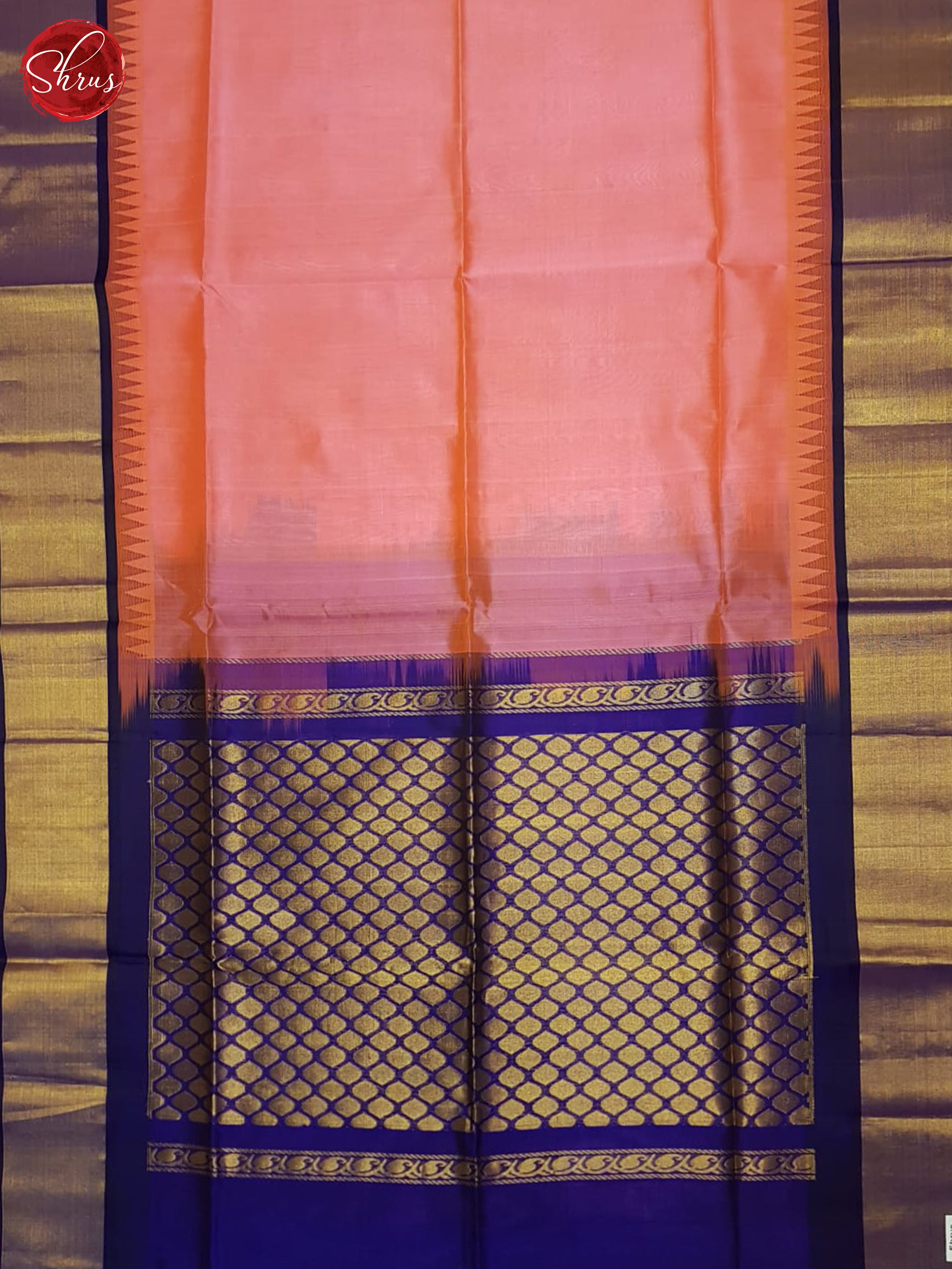 Pink And Blue-Silk cotton saree - Shop on ShrusEternity.com