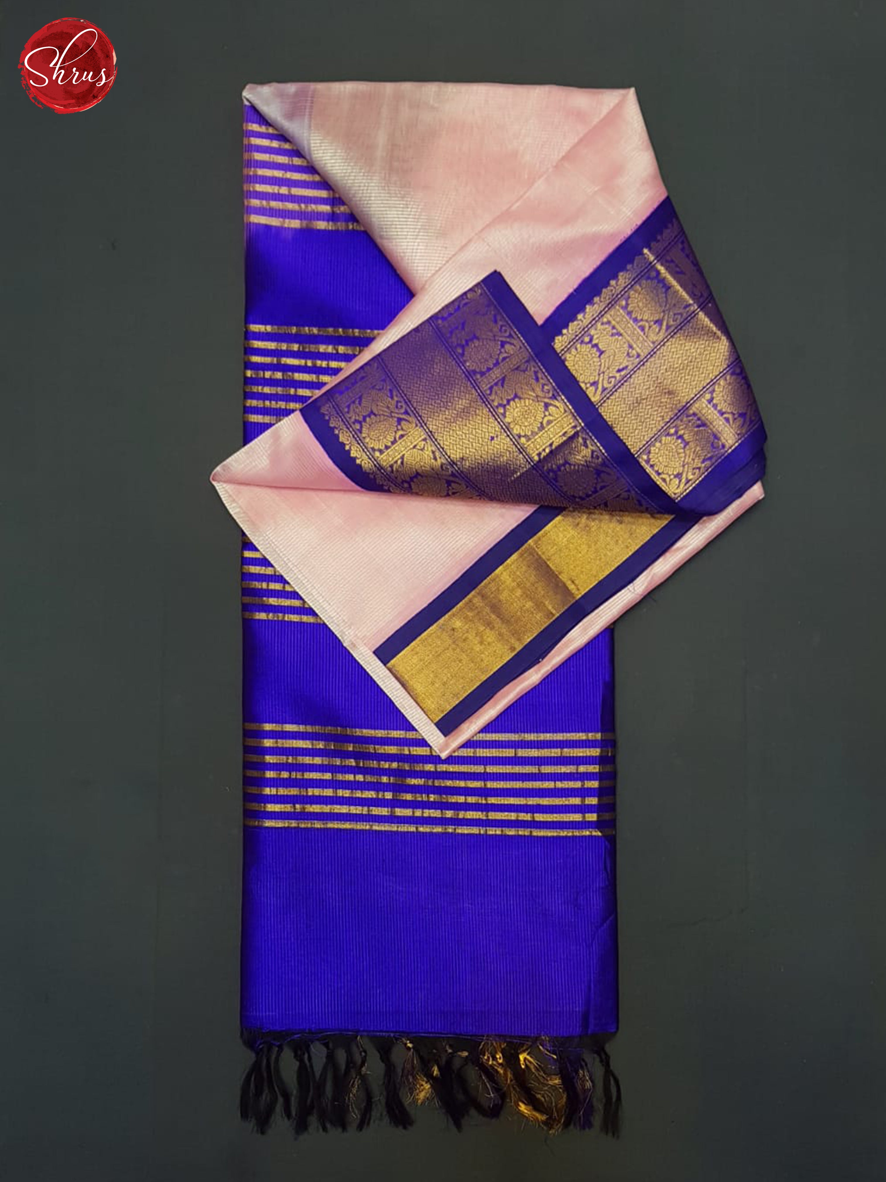Pink And Blue-Silk cotton saree - Shop on ShrusEternity.com