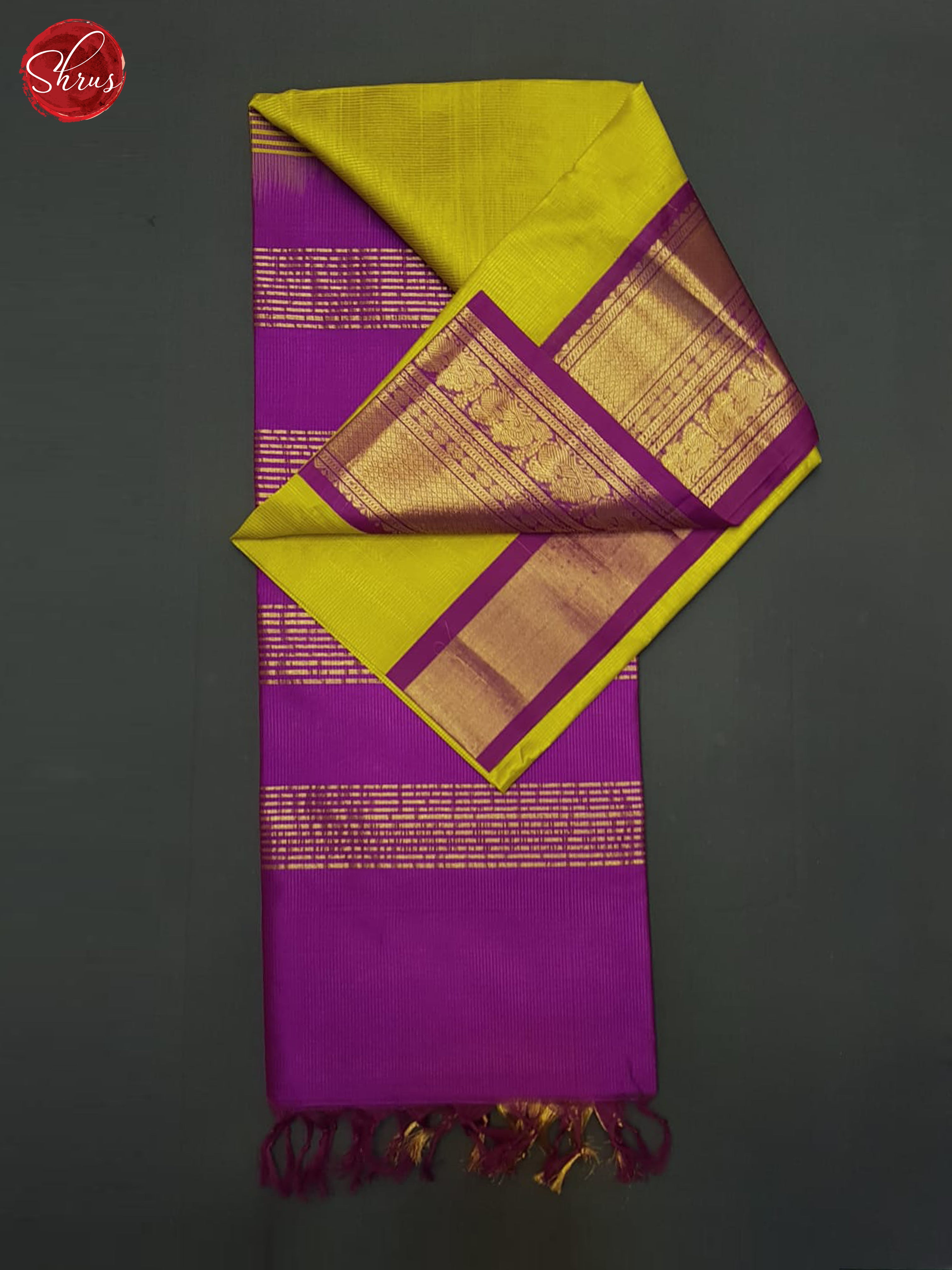 Green And Purple-Silk Cotton saree - Shop on ShrusEternity.com