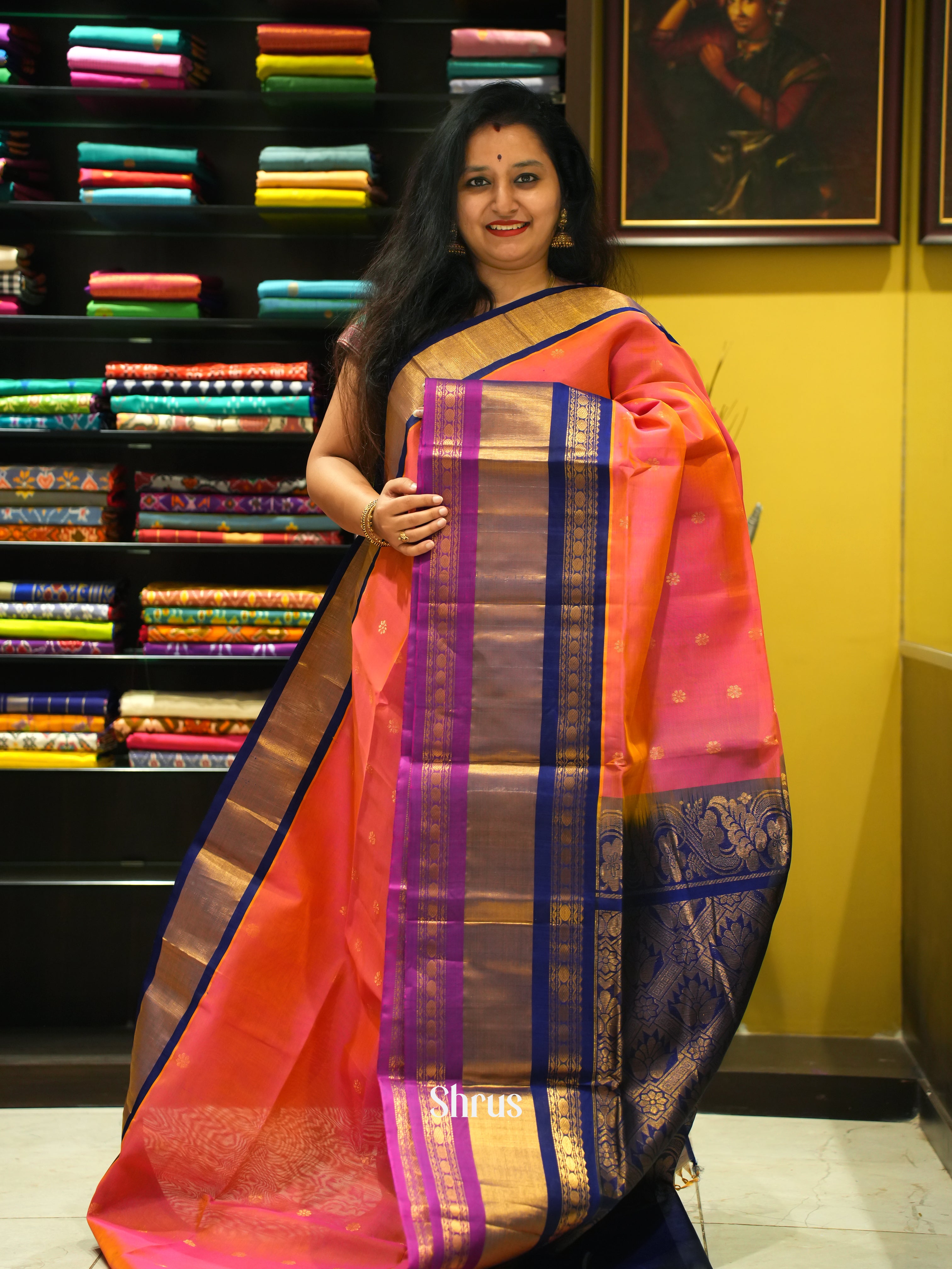 Pink And Blue - Silk Cotton - Shop on ShrusEternity.com