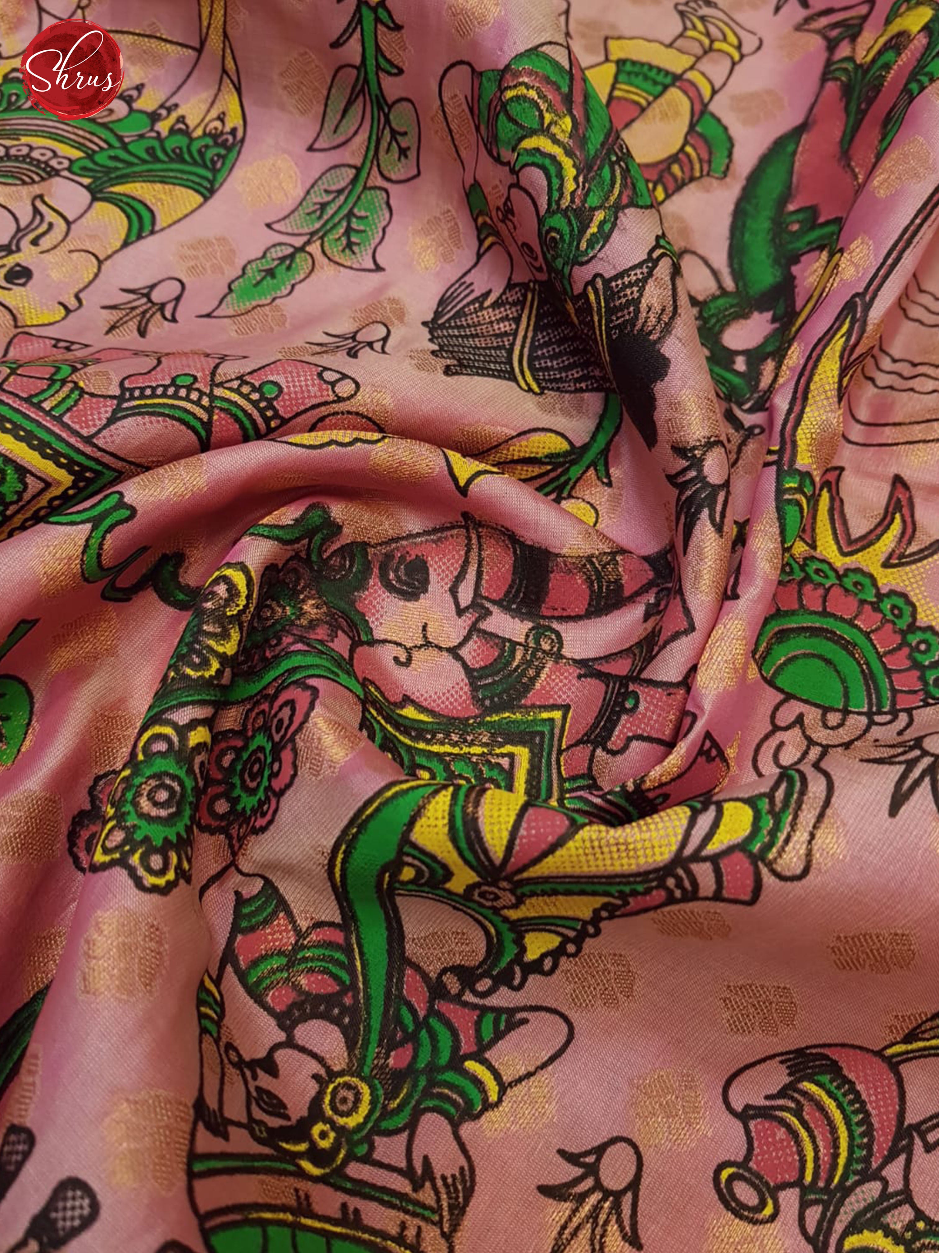 Peach Pink & Blue - kanchipuram Silk Saree - Shop on ShrusEternity.com