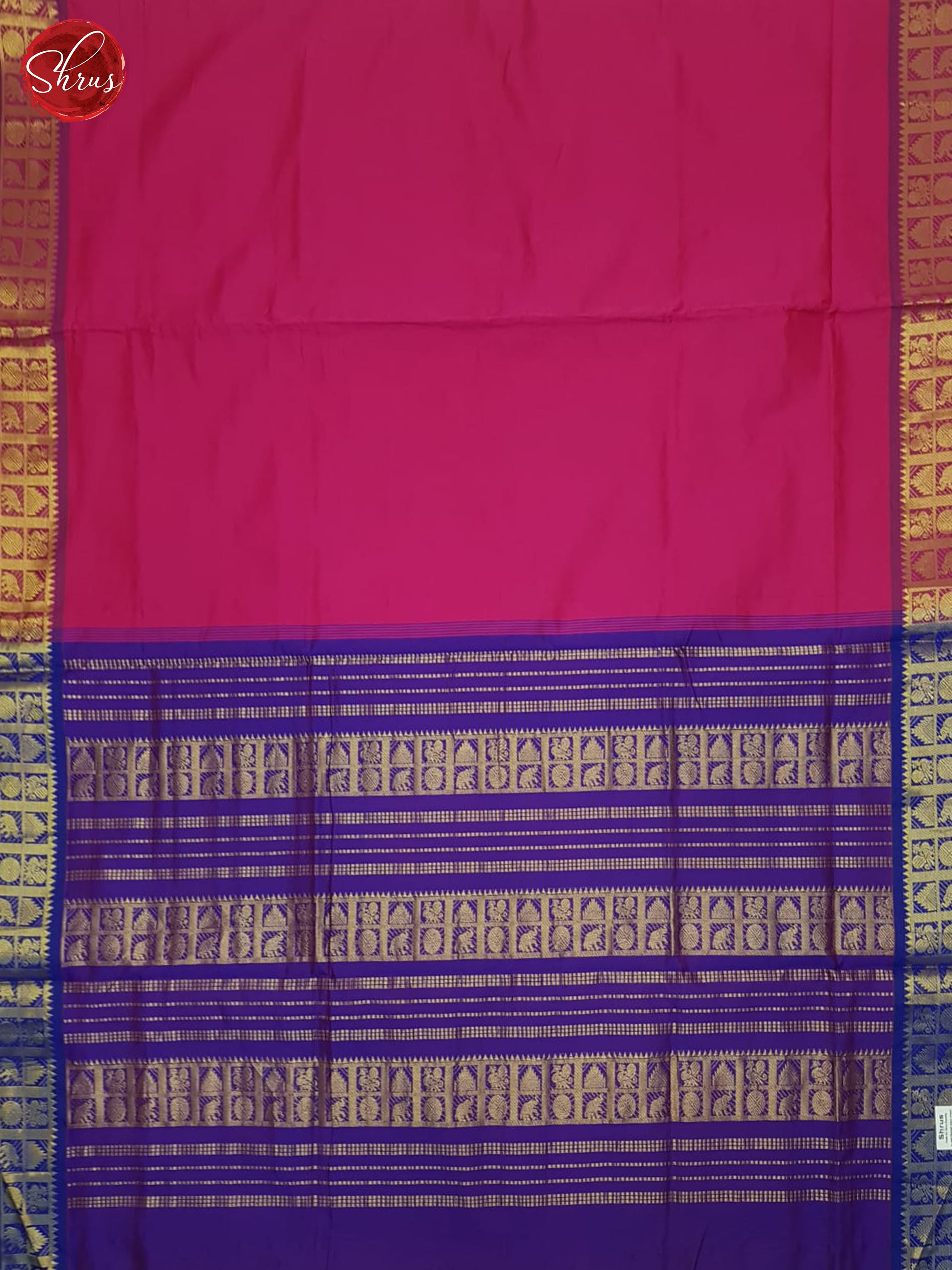 Pink And Purple- Kanchipuram Madisar Silk Saree(9 Yards) - Shop on ShrusEternity.com