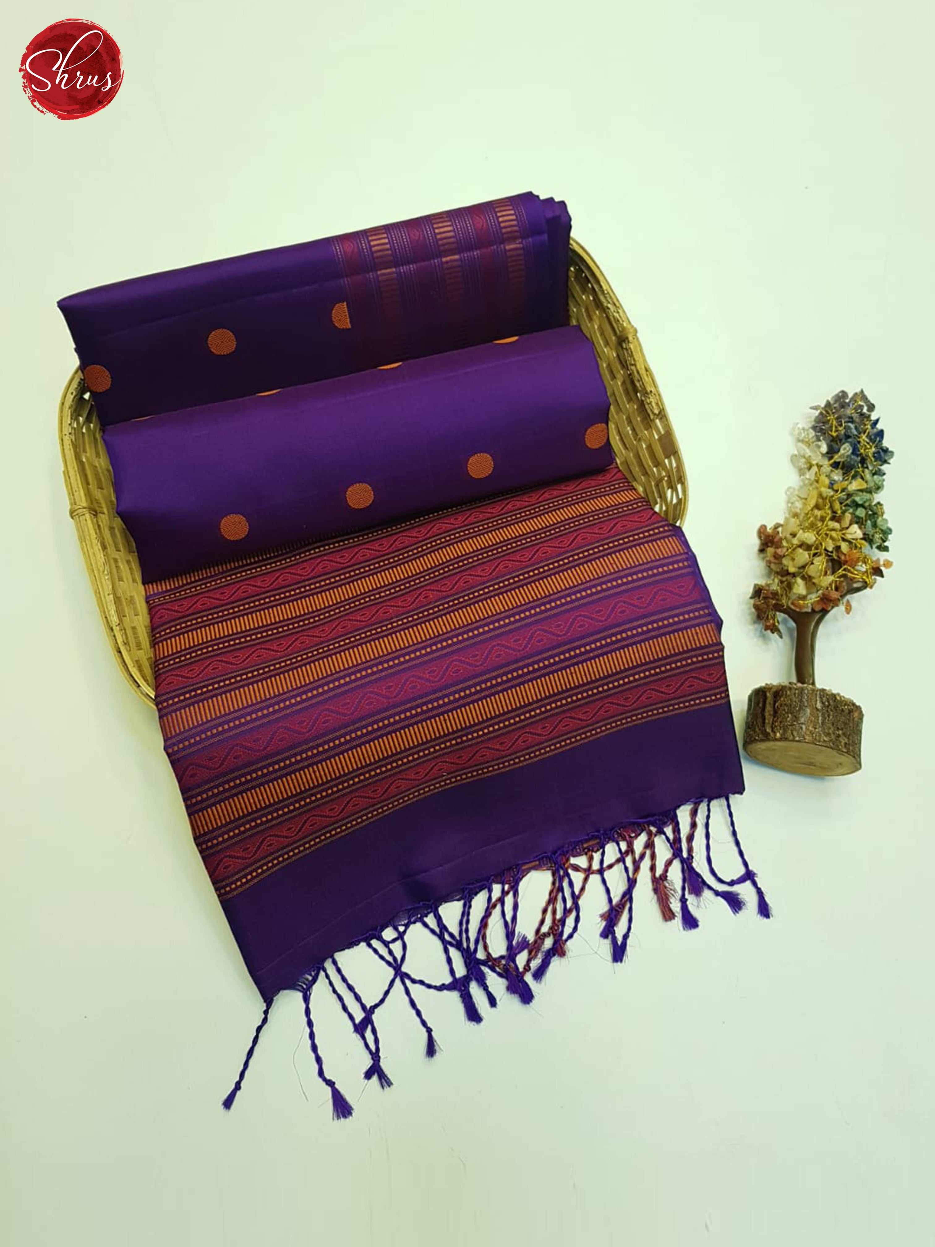 Purple(Single Tone)- Soft Silk Saree - Shop on ShrusEternity.com